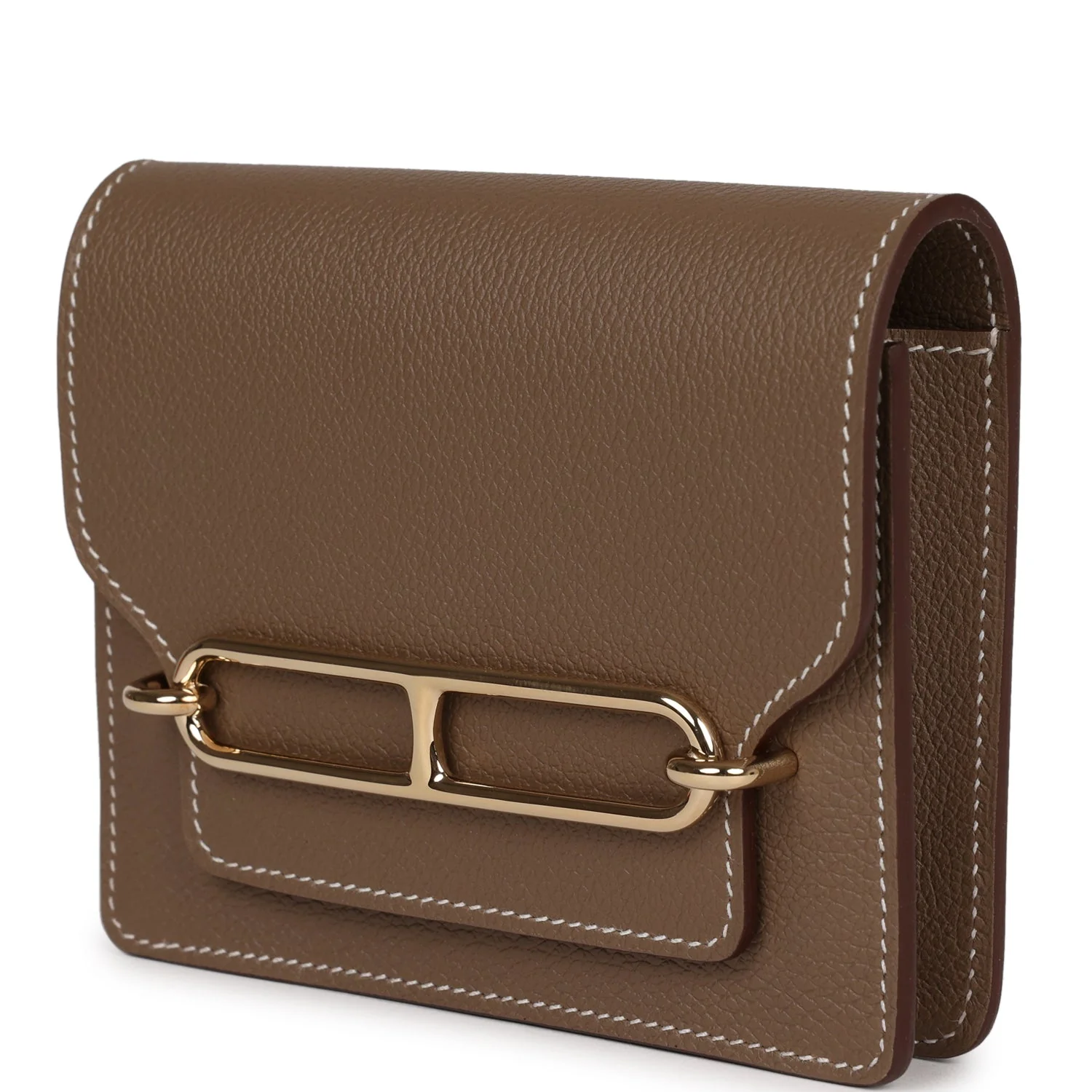 Hermes Roulis Slim Wallet Etoupe Evercolor Gold Hardware - Image 5