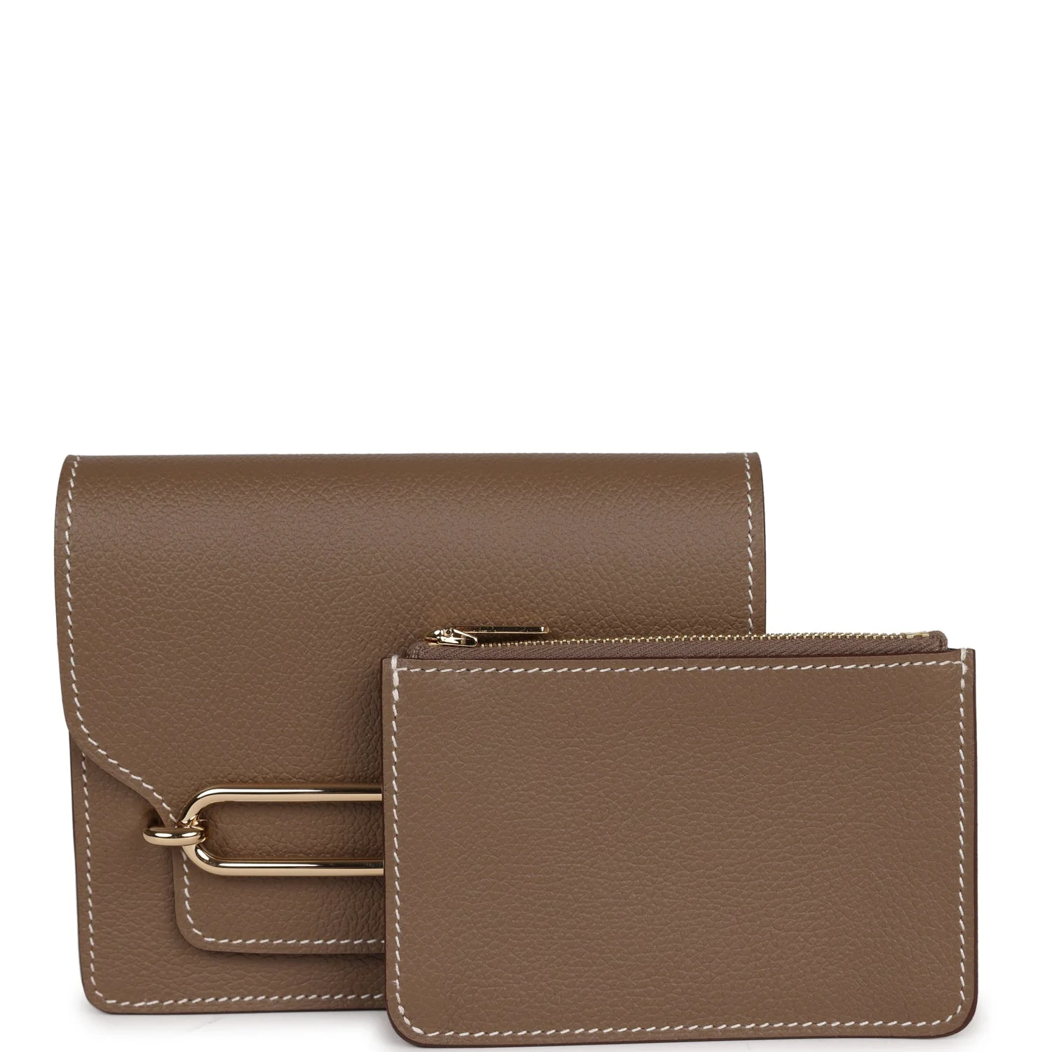 Hermes Roulis Slim Wallet Etoupe Evercolor Gold Hardware - Image 7