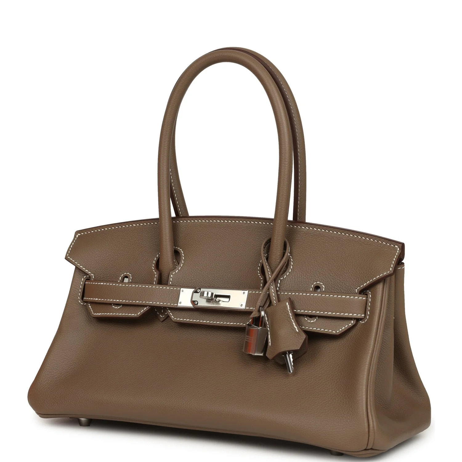 Hermes Shoulder Birkin Light 29 Etoupe Evercolor Palladium Hardware - Image 5