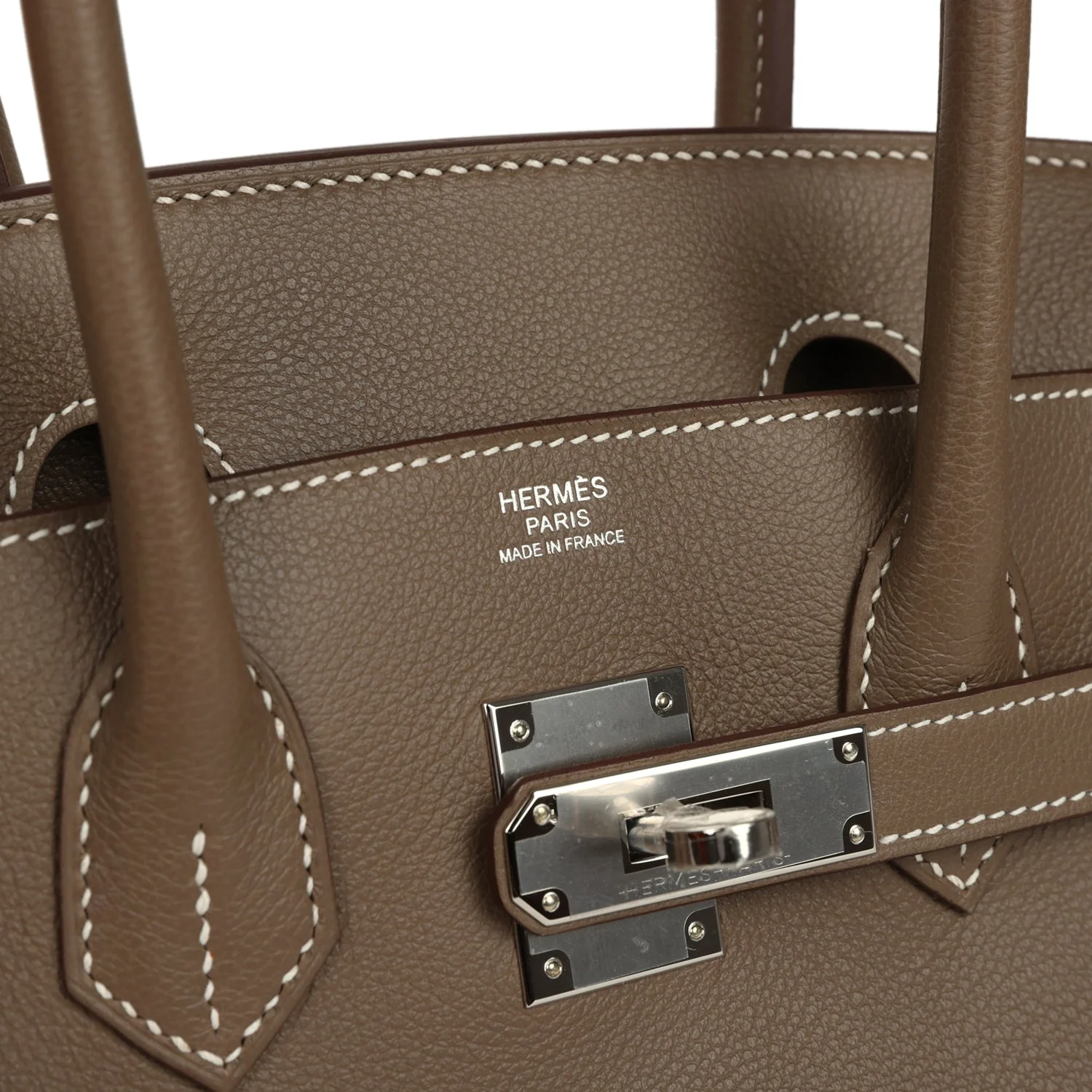 Hermes Shoulder Birkin Light 29 Etoupe Evercolor Palladium Hardware - Image 7