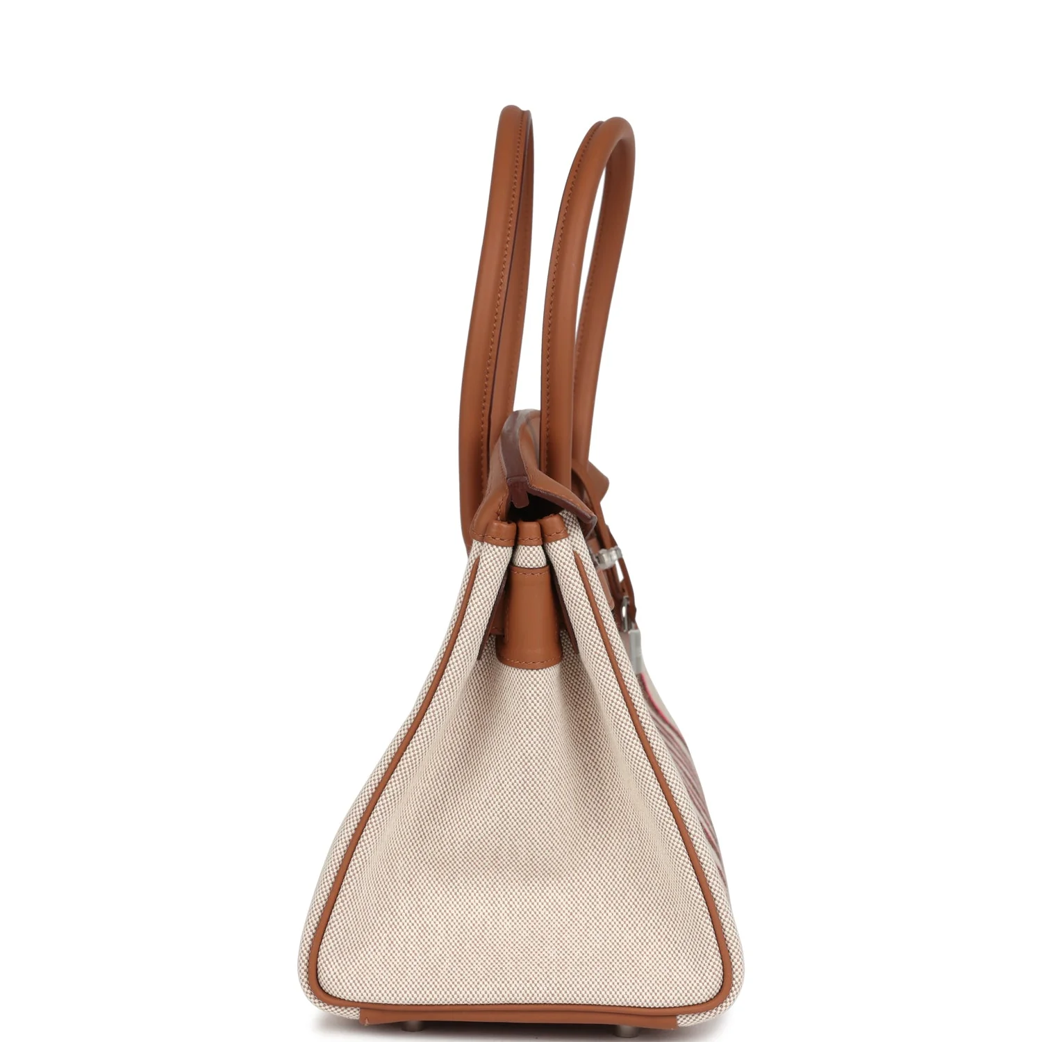 Hermes Shoulder Birkin Light 39 Multicolor Toile and Gold Swift Palladium Hardware - Image 3