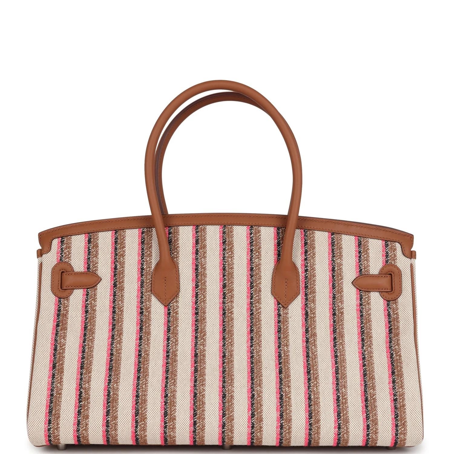 Hermes Shoulder Birkin Light 39 Multicolor Toile and Gold Swift Palladium Hardware - Image 4