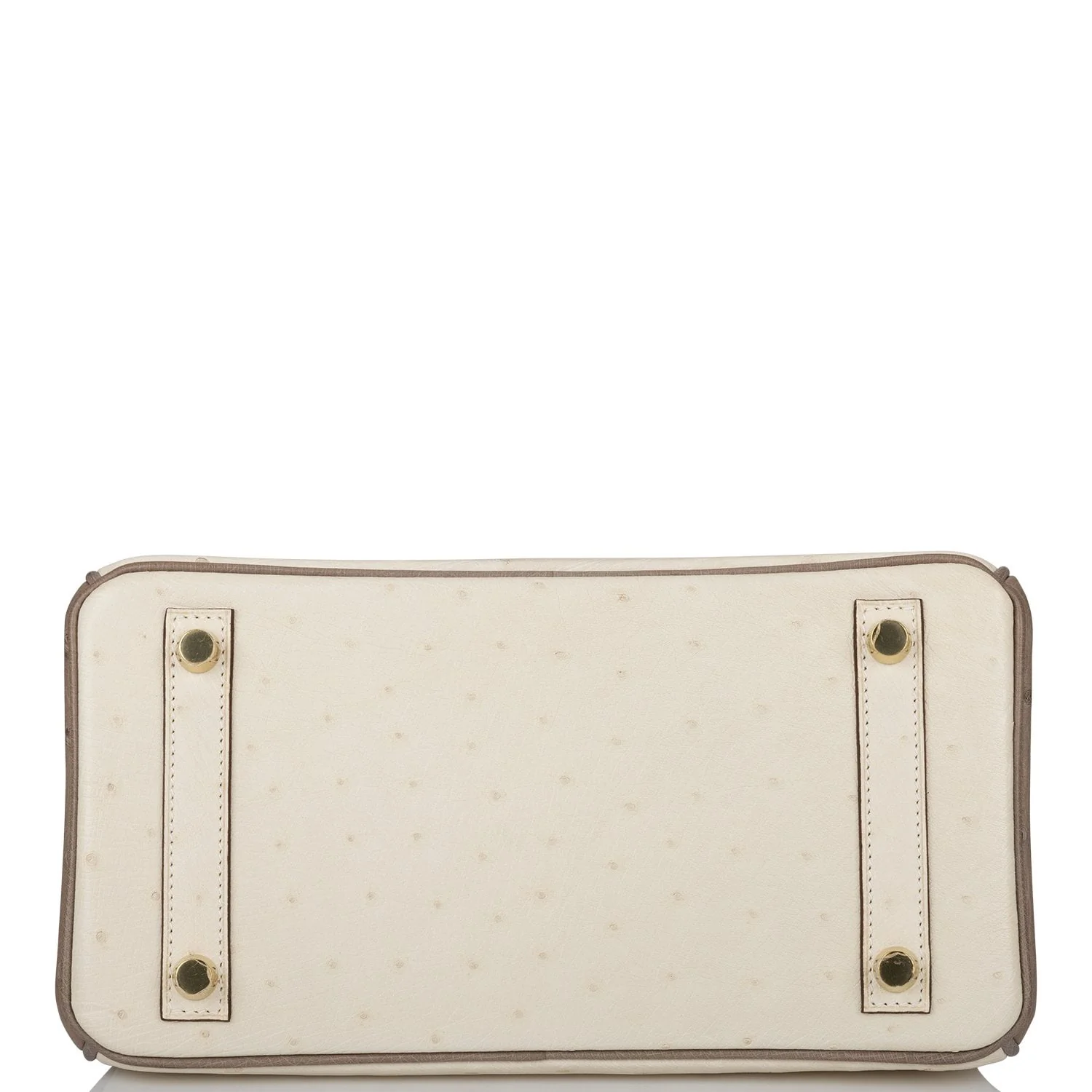 Hermes Special Order (HSS) Birkin 25 Beton and Gris Asphalte Ostrich Brushed Gold Hardware - Image 5