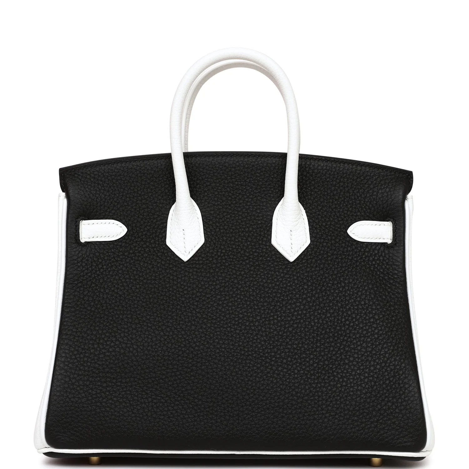 Hermes Special Order (HSS) Birkin 25 Black and White Clemence Gold Hardware - Image 4