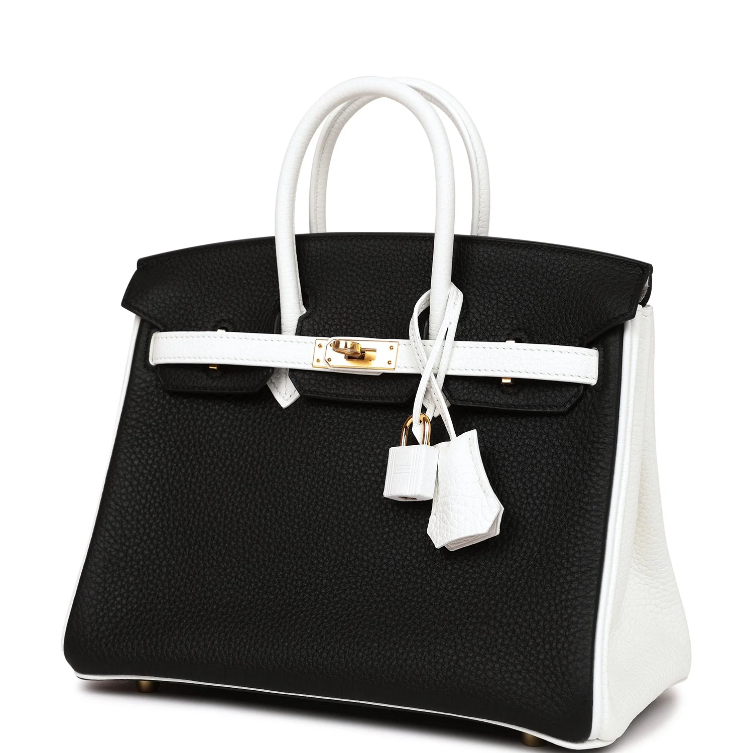 Hermes Special Order (HSS) Birkin 25 Black and White Clemence Gold Hardware - Image 5