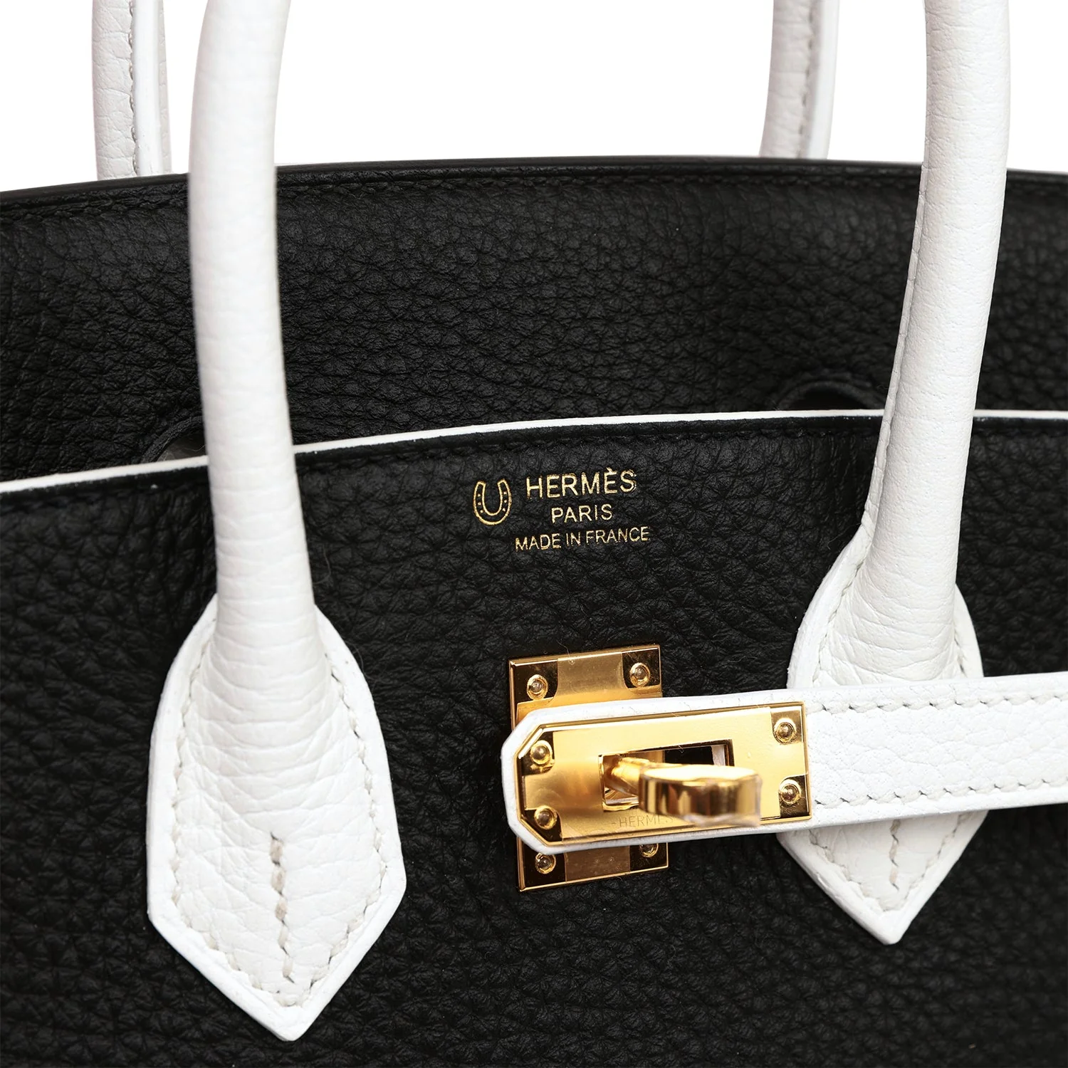 Hermes Special Order (HSS) Birkin 25 Black and White Clemence Gold Hardware - Image 7