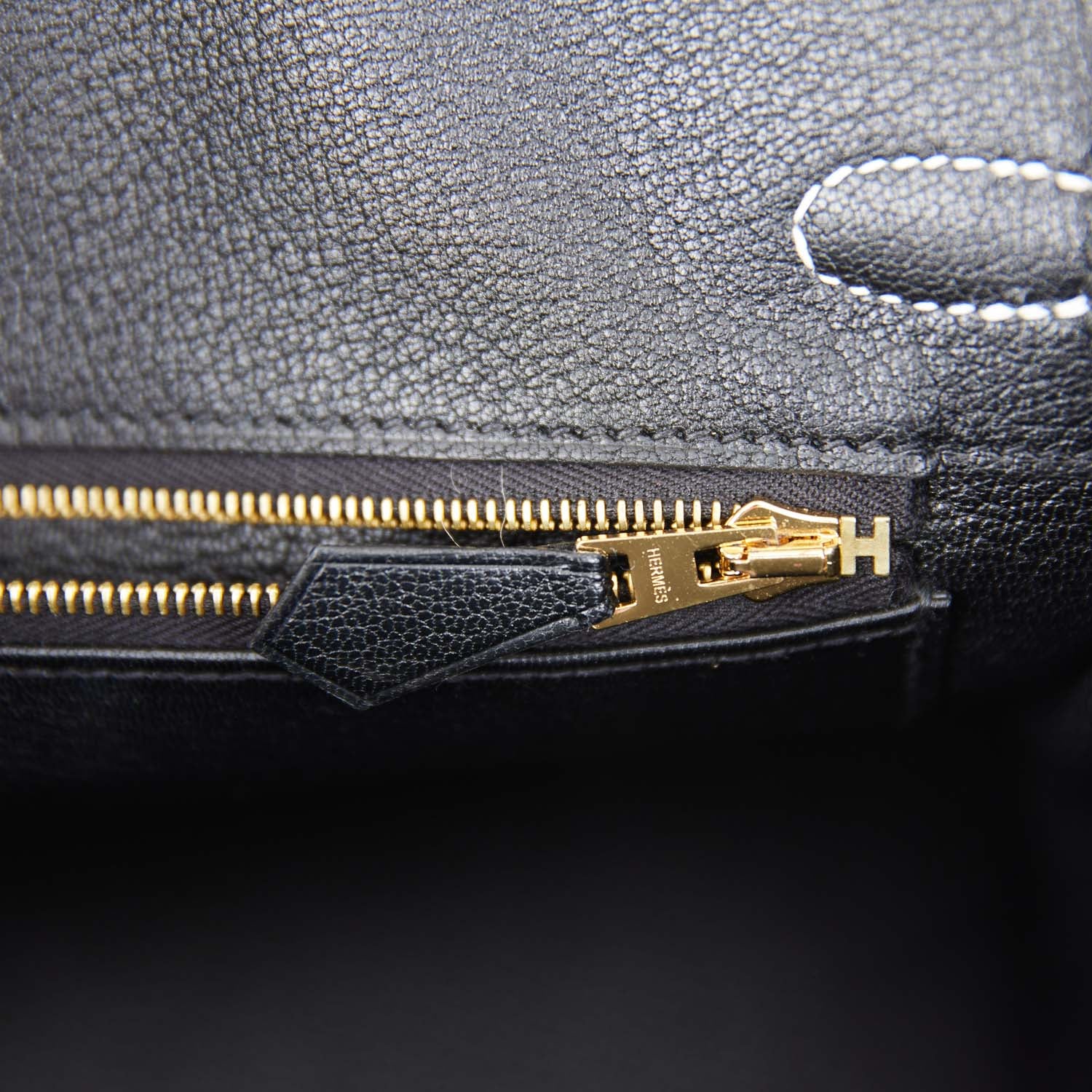Hermes Special Order (HSS) Birkin 25 Craie and Black Togo Brushed Gold Hardware - Image 8
