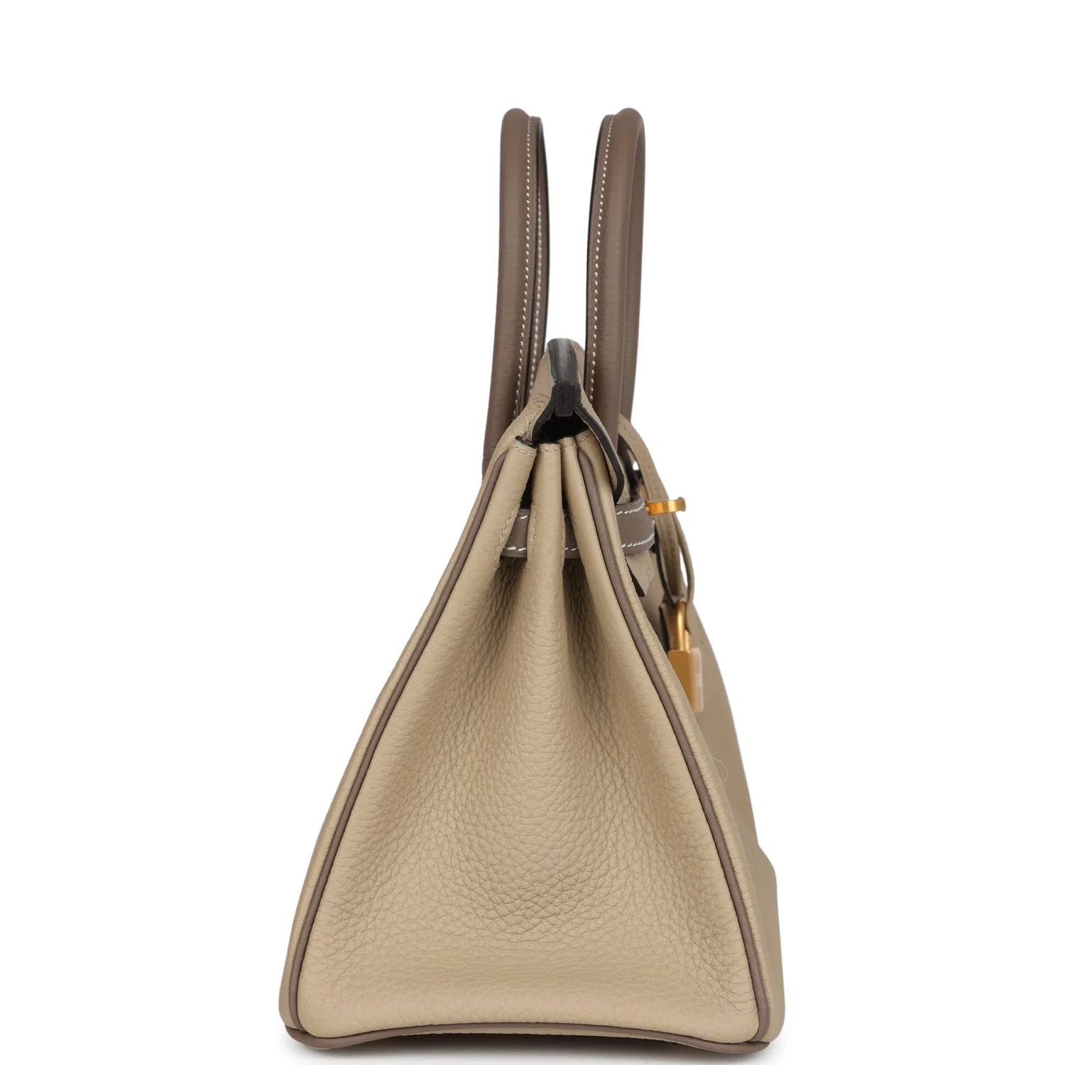 Hermes Special Order (HSS) Birkin 25 Etoupe and Trench Togo Brushed Gold Hardware - Image 3