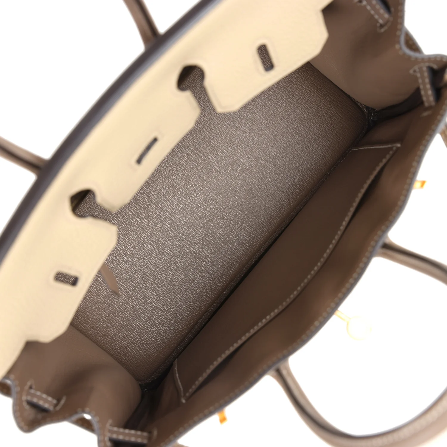 Hermes Special Order (HSS) Birkin 25 Etoupe and Trench Togo Brushed Gold Hardware - Image 8