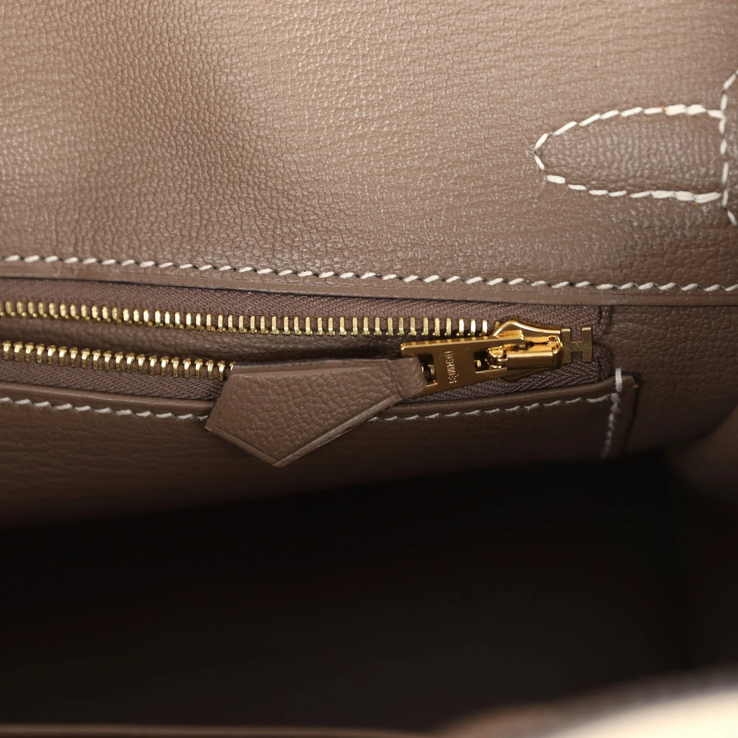 Hermes Special Order (HSS) Birkin 25 Etoupe and Trench Togo Brushed Gold Hardware - Image 9