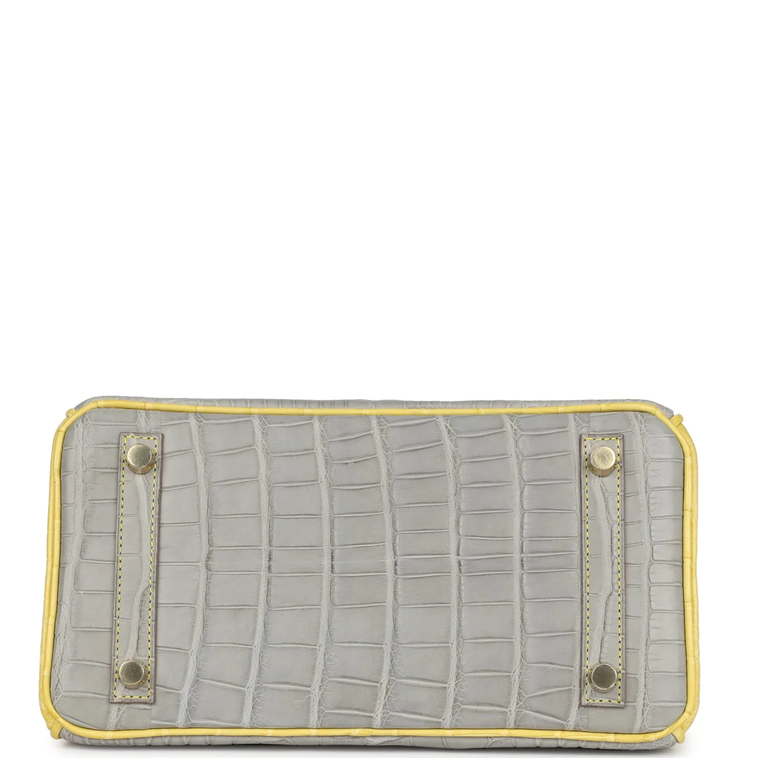 Hermes Special Order (HSS) Birkin 25 Gris Perle and Mimosa Matte Alligator Brushed Gold Hardware - Image 6