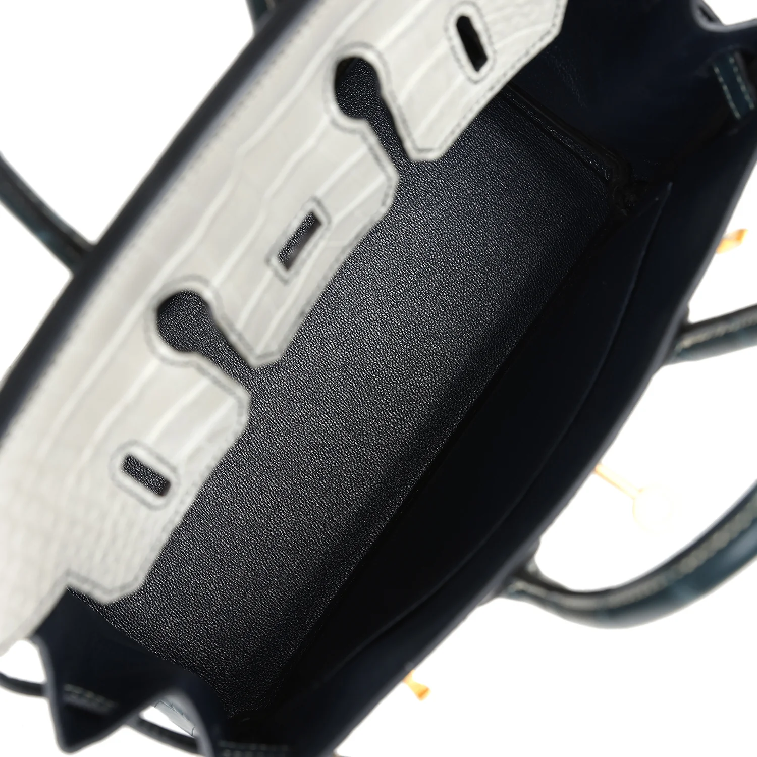 Hermes Special Order (HSS) Birkin 25 Gris Perle and Vert Rousseau Matte Alligator Brushed Gold Hardware - Image 8