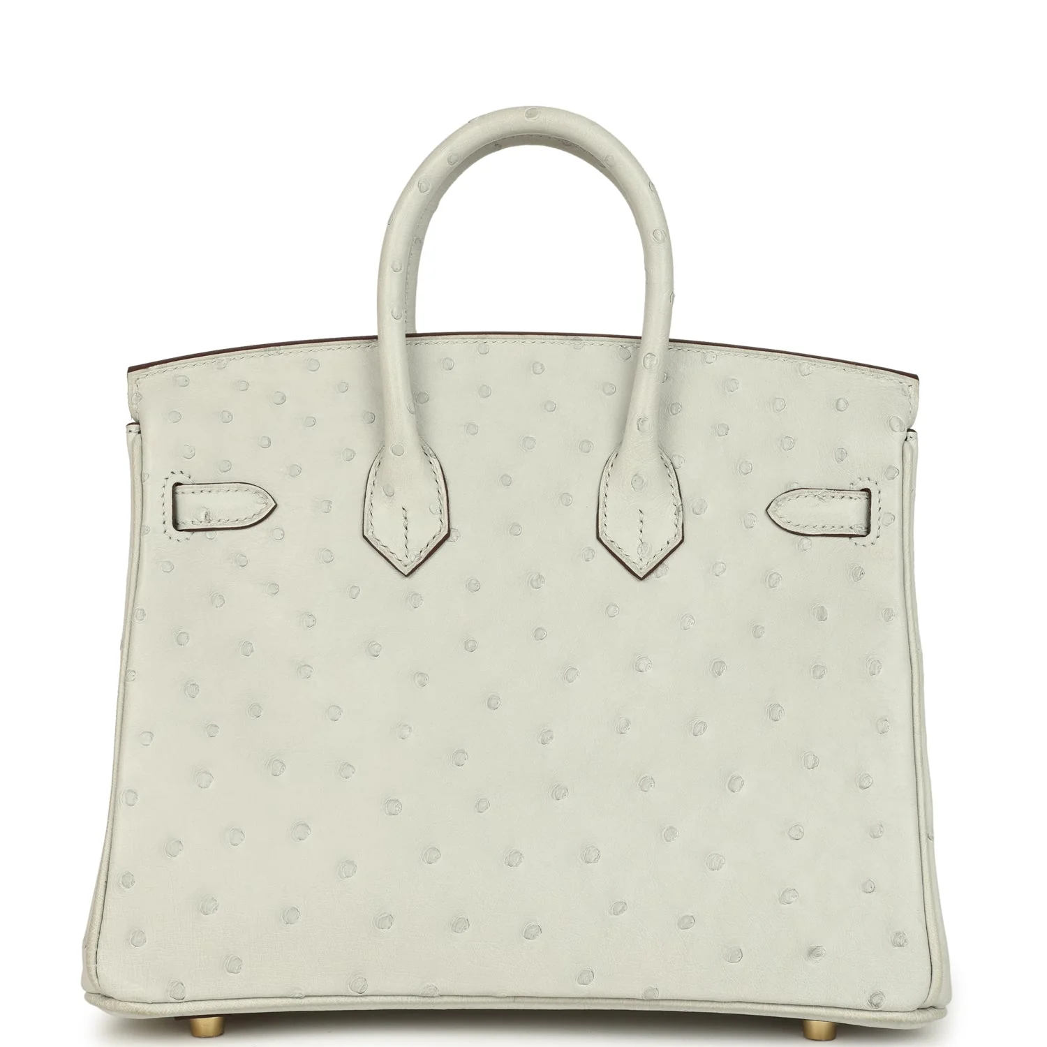 Hermes Special Order (HSS) Birkin 25 Gris Perle Verso Ostrich Brushed Gold Hardware - Image 4