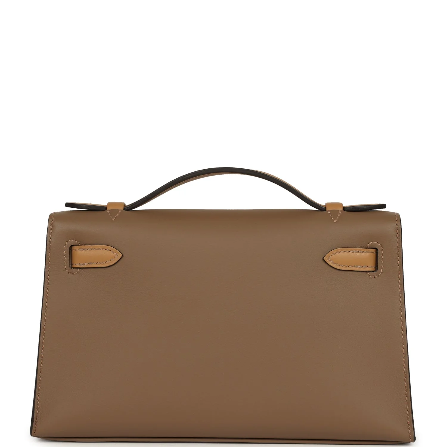 Hermes Special Order (HSS) Kelly Pochette Beige De Weimar and Biscuit Swift Permabrass Hardware - Image 4