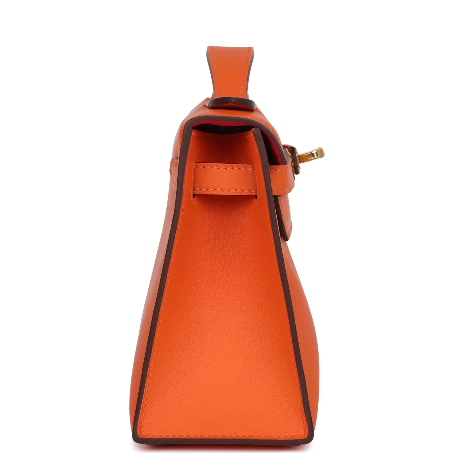Hermes Special Order (HSS) Kelly Pochette Orange Verso Swift Gold Hardware - Image 3