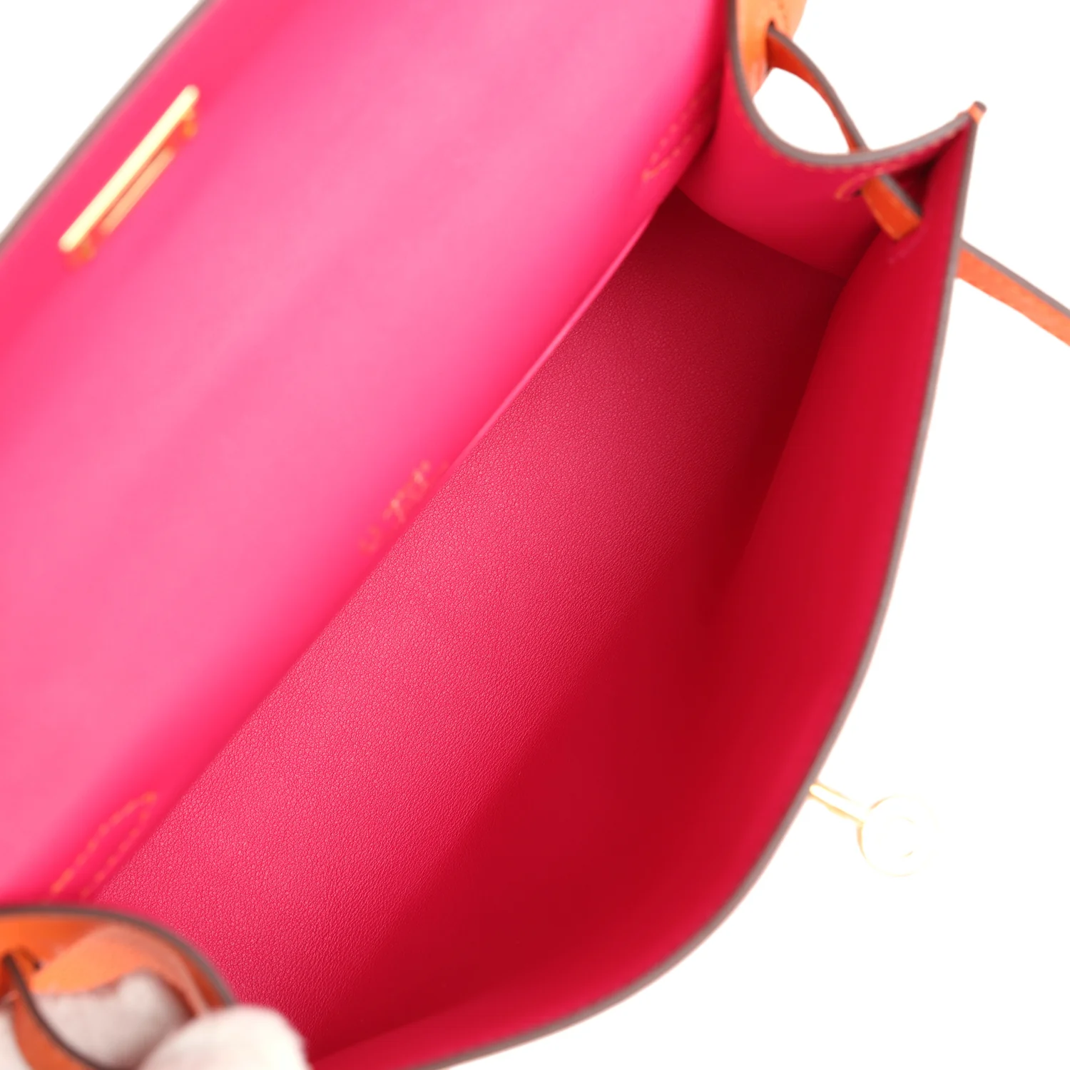 Hermes Special Order (HSS) Kelly Pochette Orange Verso Swift Gold Hardware - Image 7