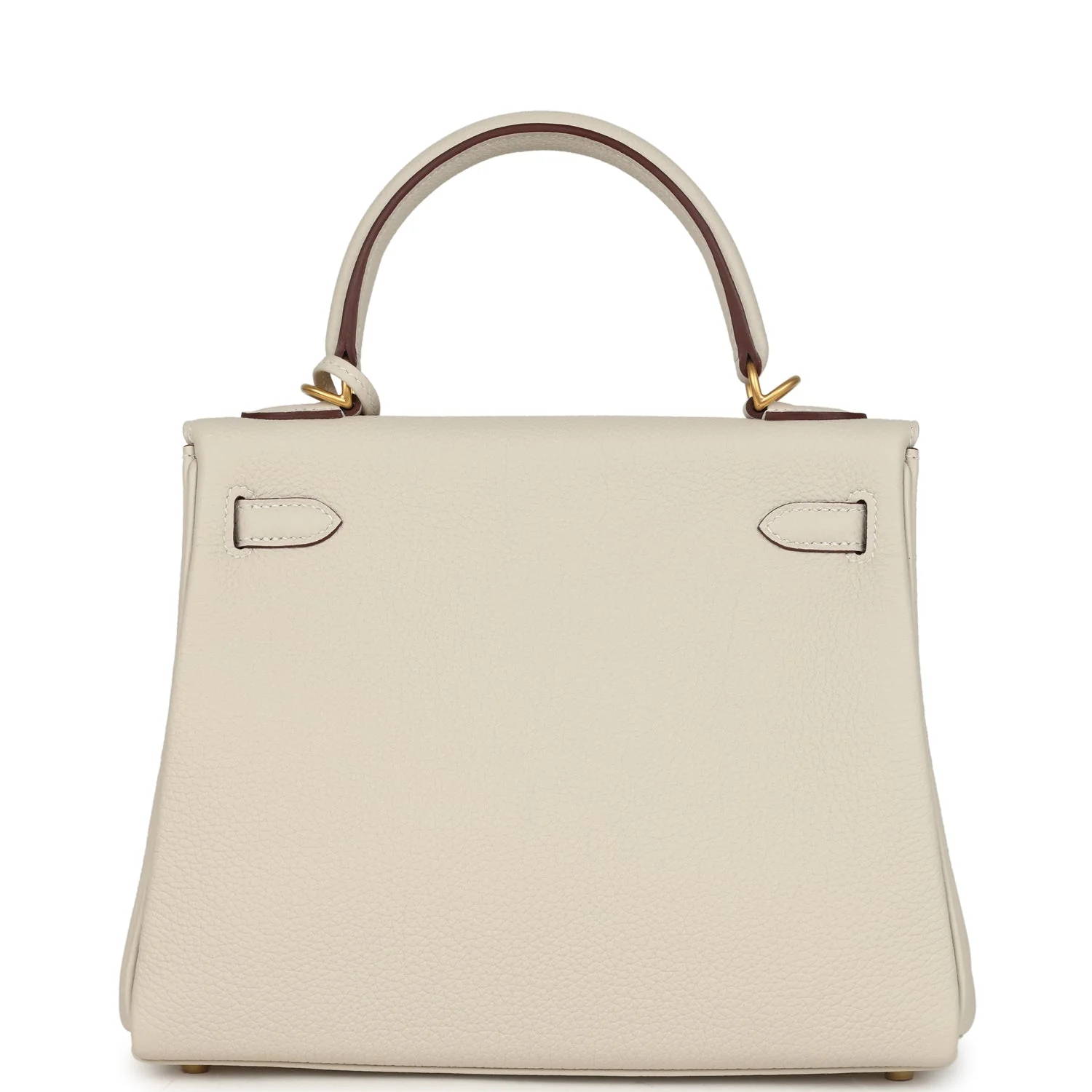 Hermes Special Order (HSS) Kelly Retourne 25 Craie Verso Togo Brushed Gold Hardware - Image 4