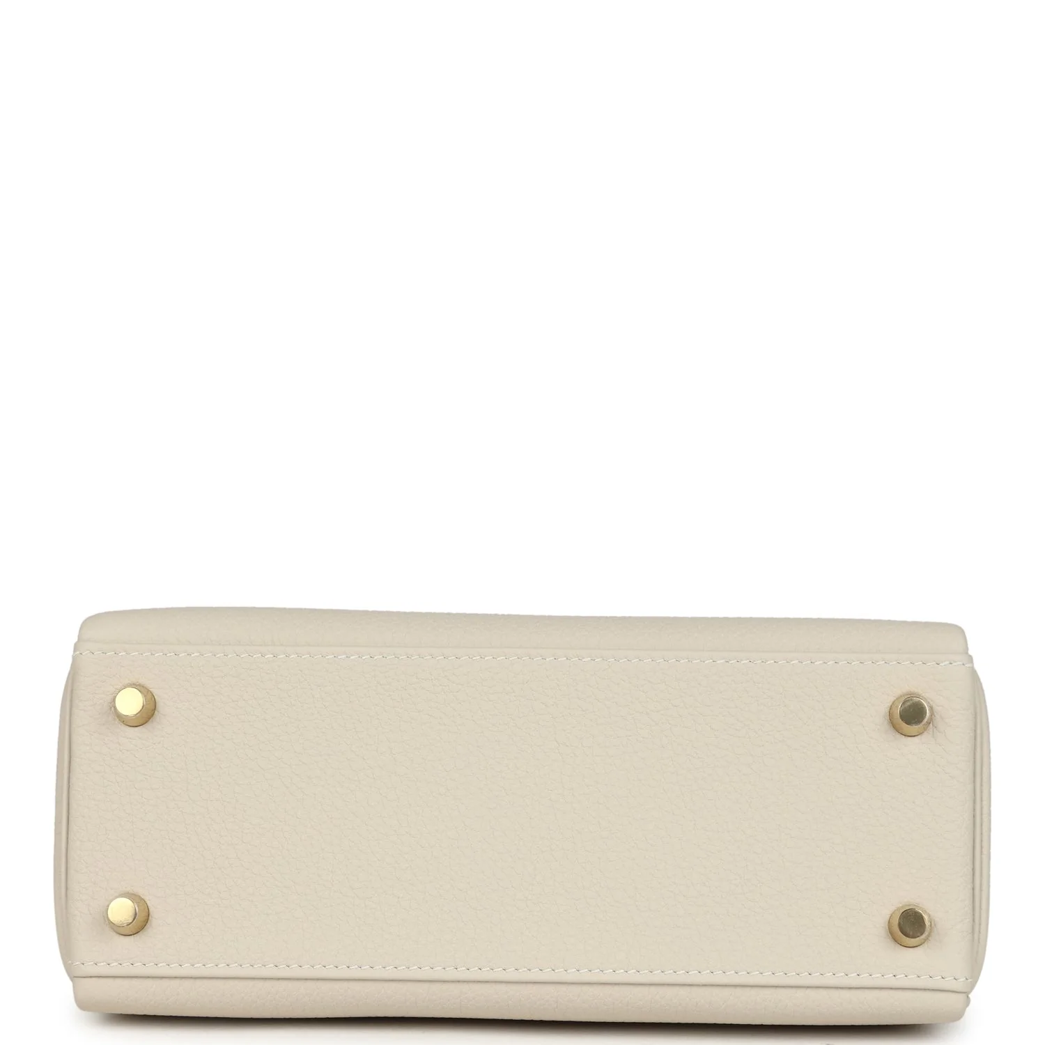 Hermes Special Order (HSS) Kelly Retourne 25 Craie Verso Togo Brushed Gold Hardware - Image 6
