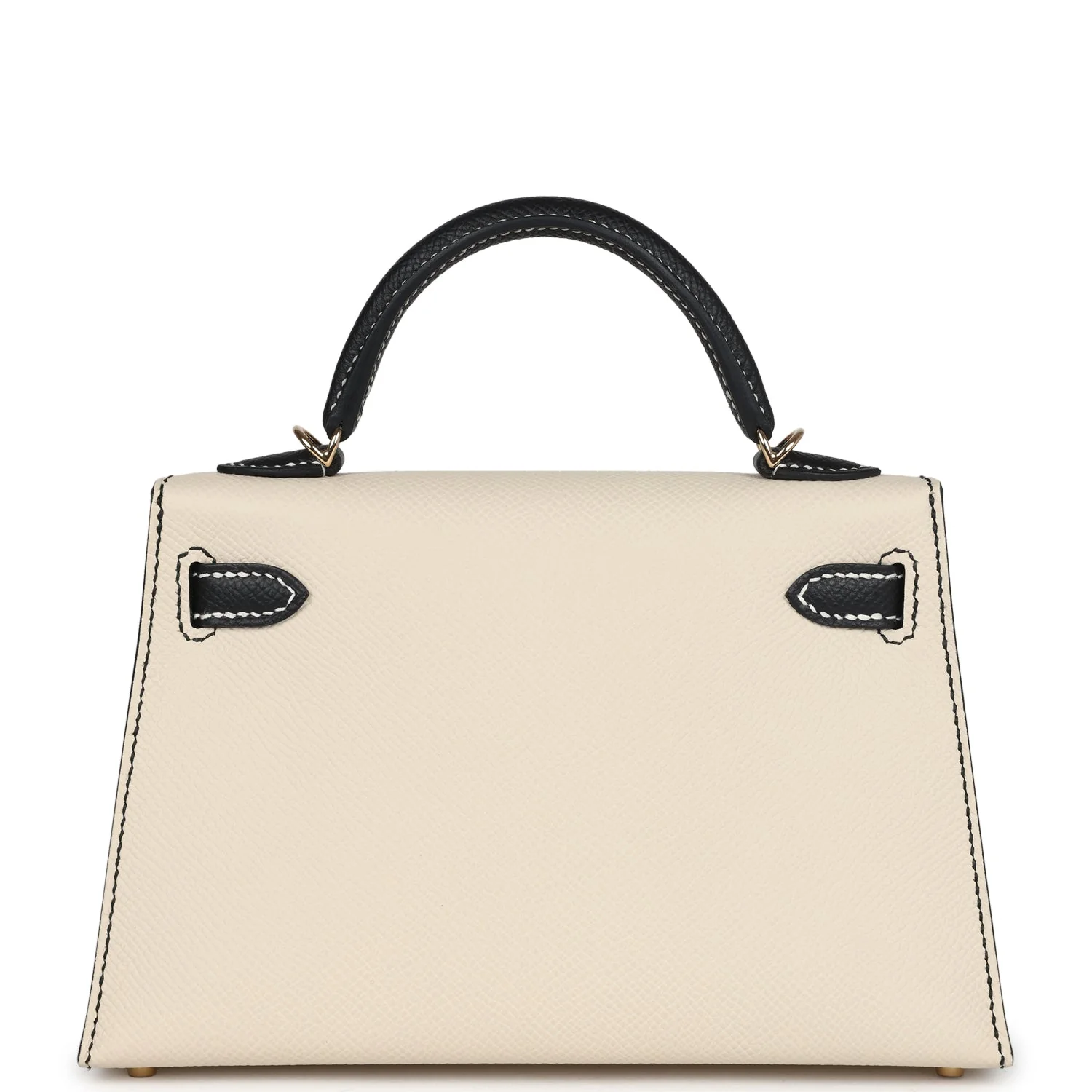 Hermes Special Order (HSS) Kelly Sellier 20 Craie and Black Epsom Permabrass Hardware - Image 4