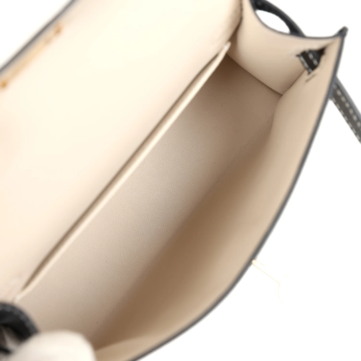 Hermes Special Order (HSS) Kelly Sellier 20 Craie and Black Epsom Permabrass Hardware - Image 8