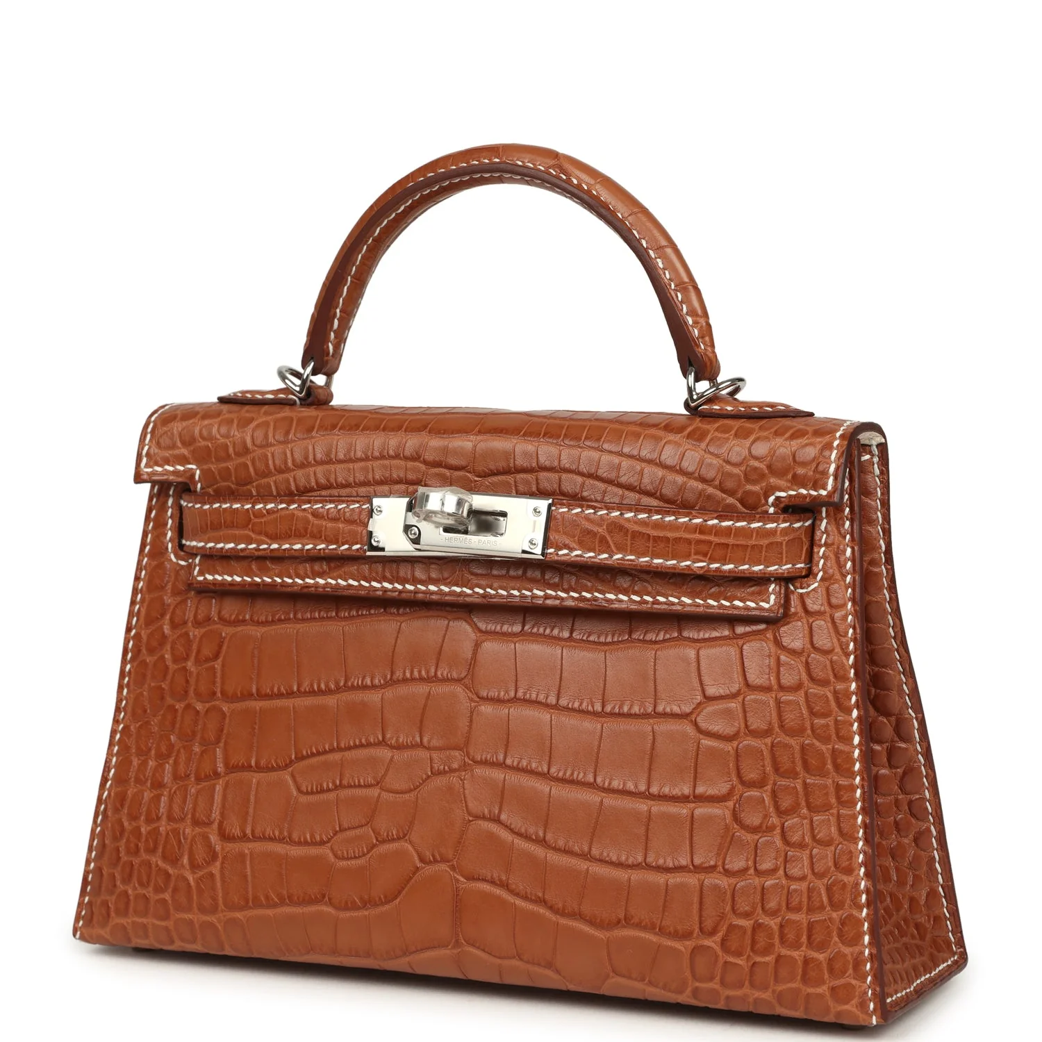 Hermes Special Order (HSS) Kelly Sellier 20 Gold Verso Matte Alligator Palladium Hardware - Image 5