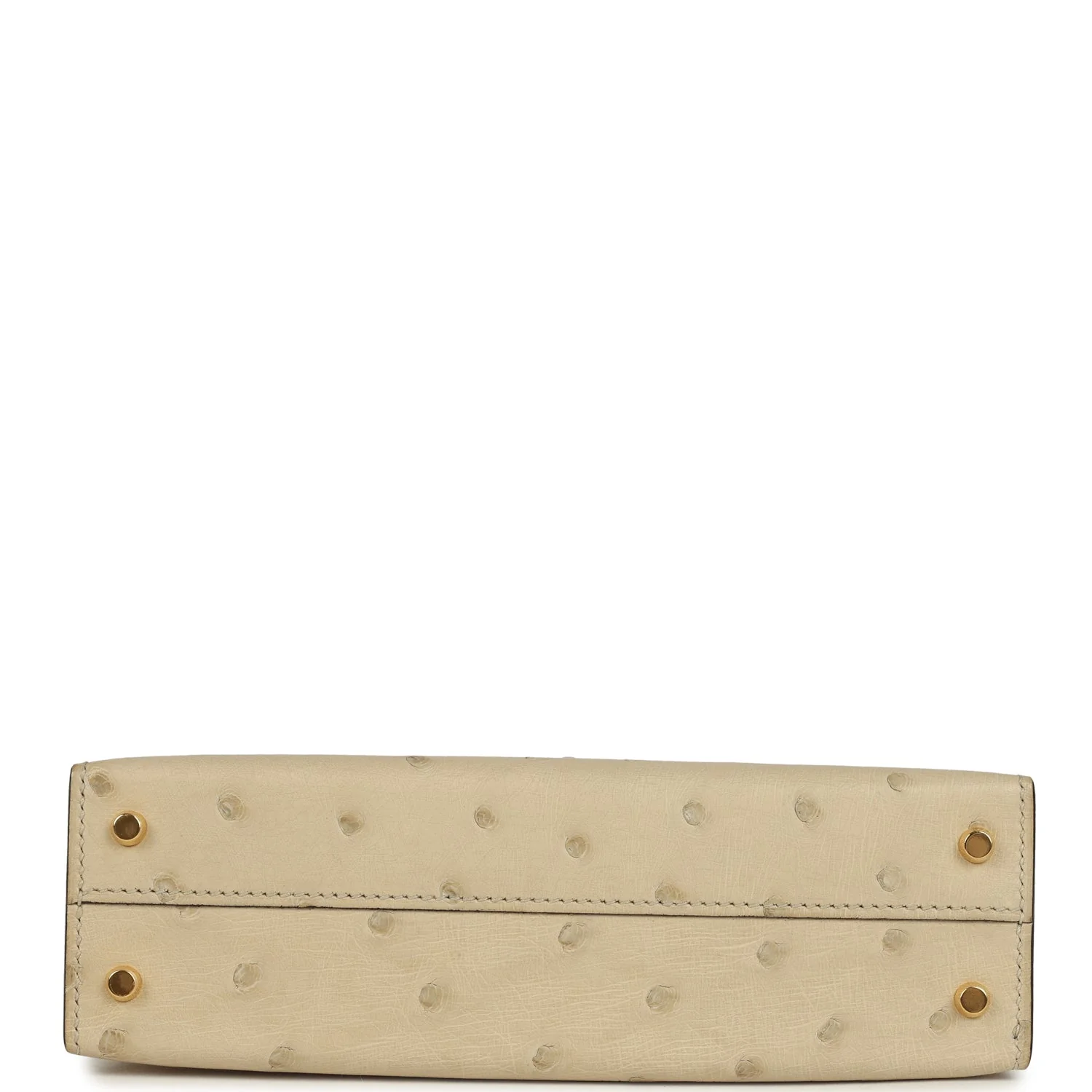 Hermes Special Order (HSS) Kelly Sellier 20 Parchemin and Cognac Ostrich Gold Hardware - Image 6