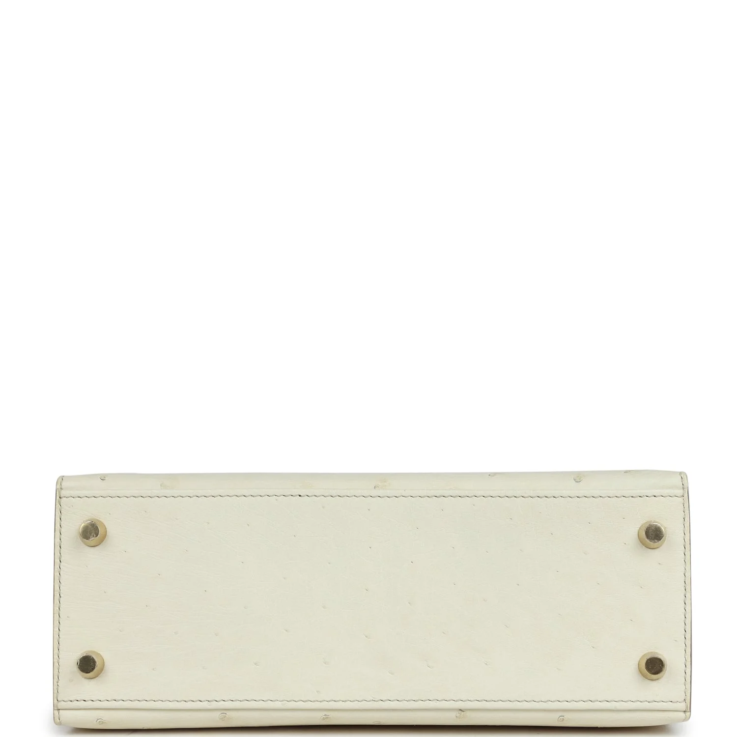 Hermes Special Order (HSS) Kelly Sellier 25 Nata Verso Ostrich Permabrass Hardware - Image 6