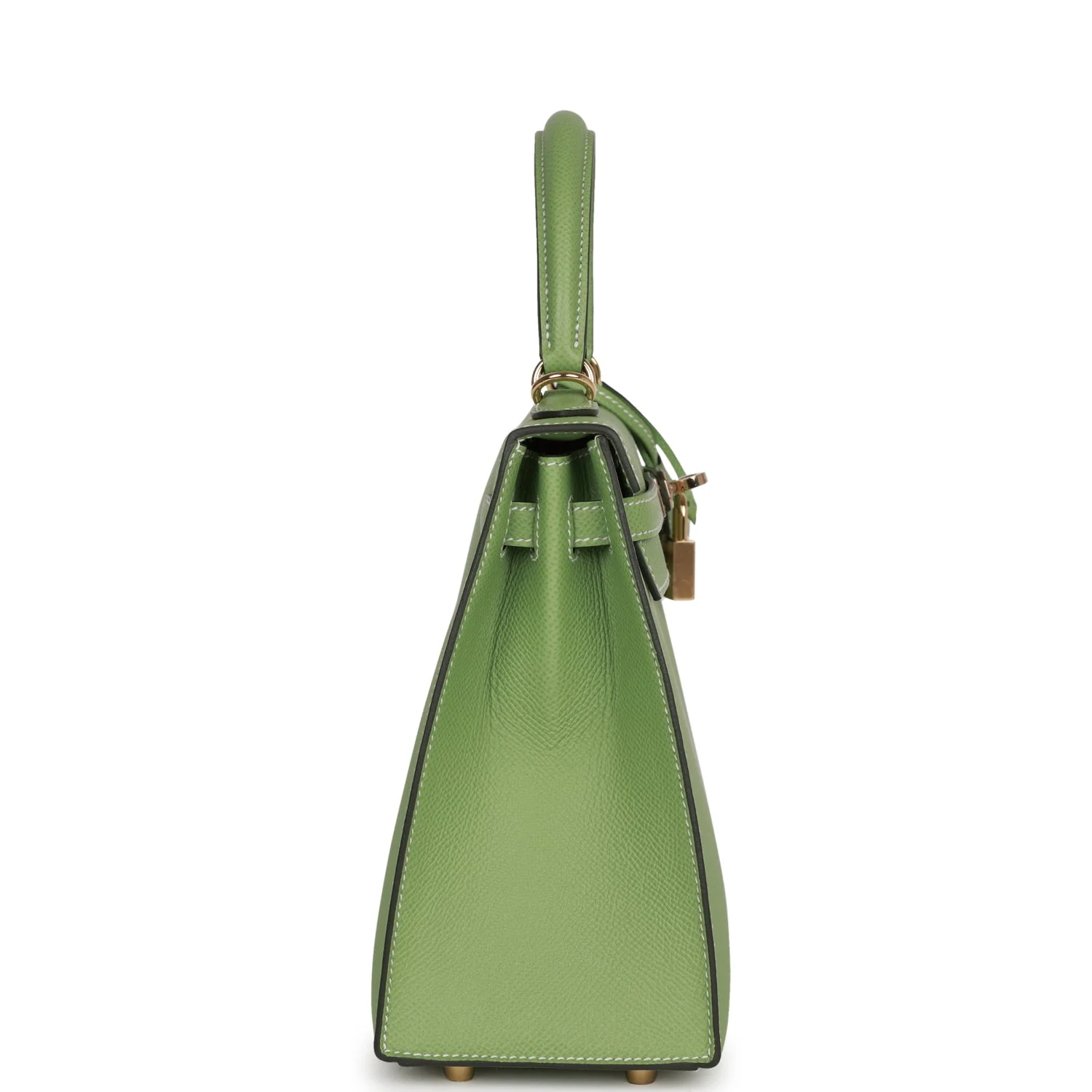 Hermes Special Order (HSS) Kelly Sellier 25 Vert Criquet Epsom Permabrass Hardware - Image 3