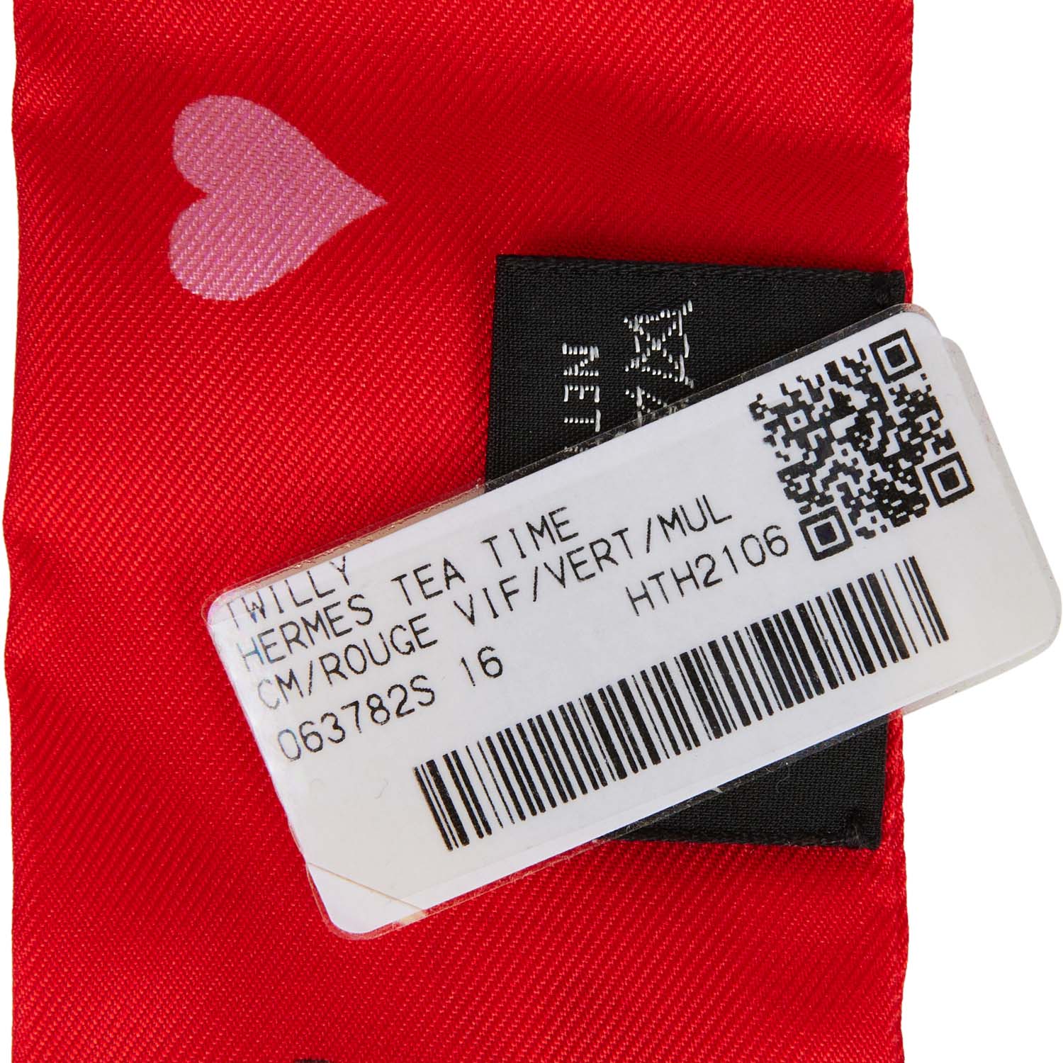 Hermes "Tea Time" Rouge Vif Silk Twilly Pair - Image 4