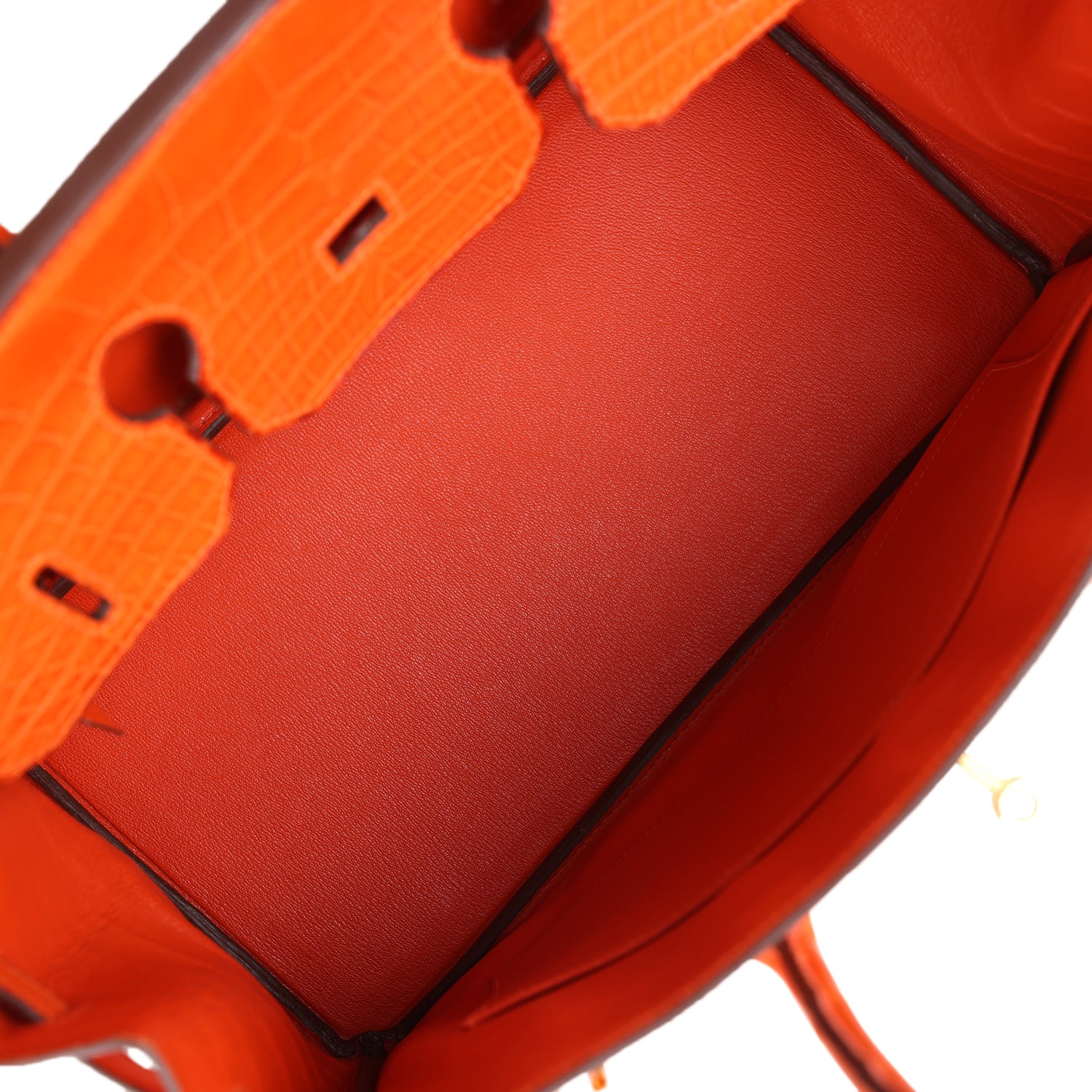 Pre-owned Hermes Birkin 35 Feu Matte Alligator Gold Hardware - Image 8