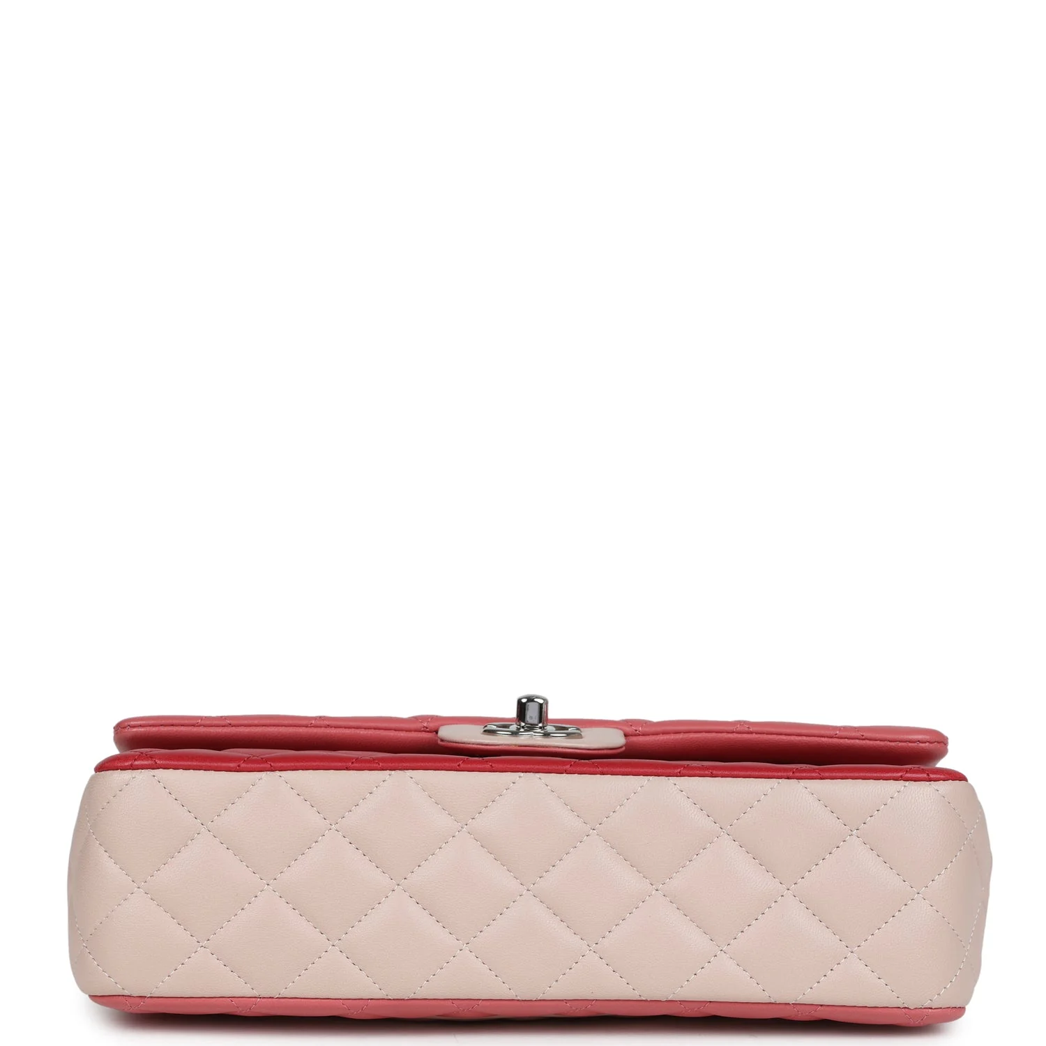 Pre-owned Chanel Medium Valentine Single Flap Bag Tricolored Lambskin Silver Hardware - Image 6