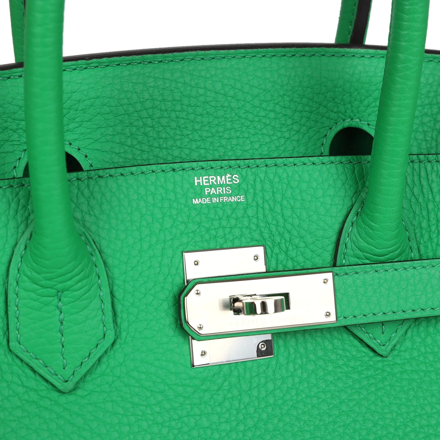 Pre-owned Hermes Birkin 30 Bambou Clemence Palladium Hardware - Image 7