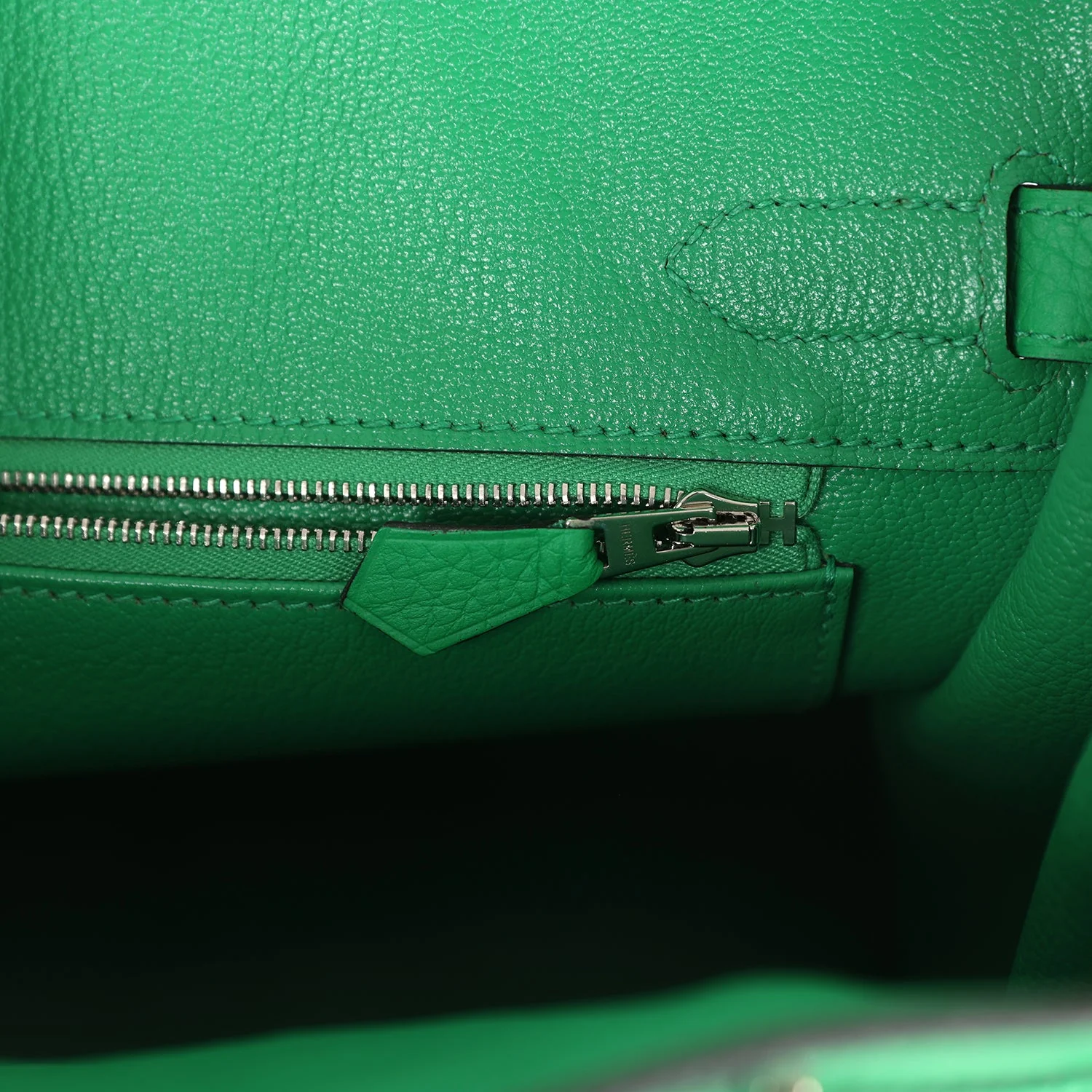 Pre-owned Hermes Birkin 30 Bambou Clemence Palladium Hardware - Image 9