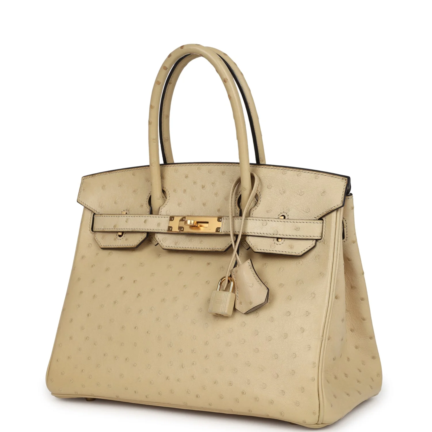 Pre-owned Hermes Birkin 30 Parchemin Ostrich Gold Hardware - Image 5