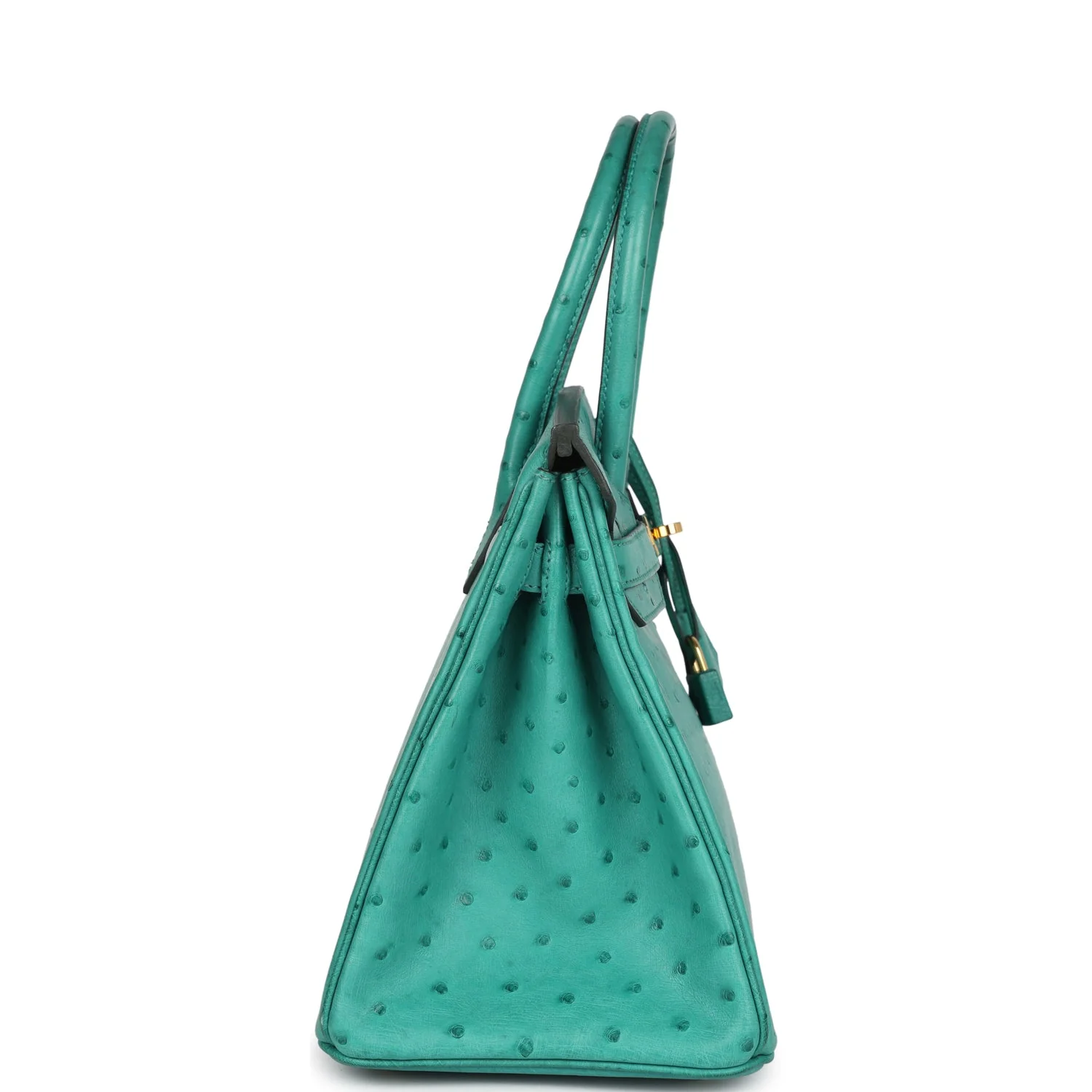 Pre-owned Hermes Birkin 30 Vert Verone Ostrich Gold Hardware - Image 3