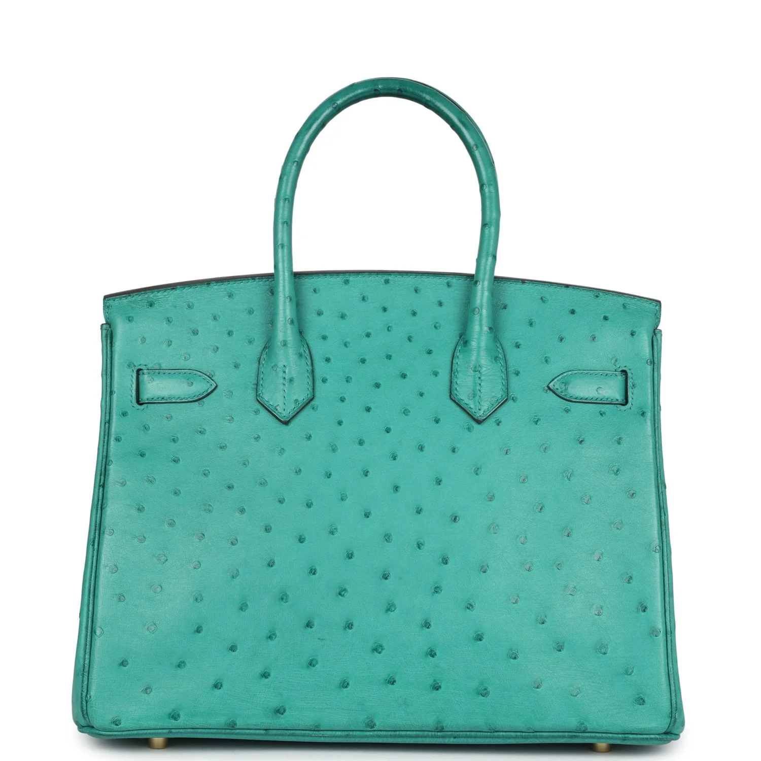 Pre-owned Hermes Birkin 30 Vert Verone Ostrich Gold Hardware - Image 4