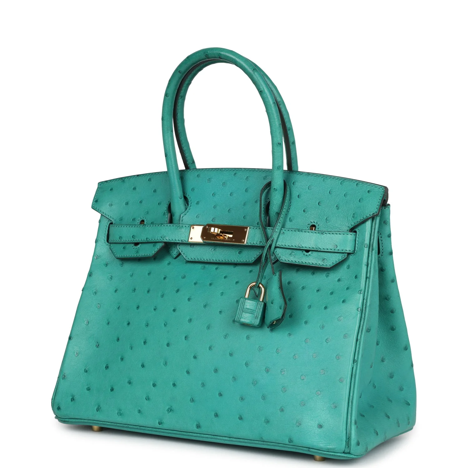 Pre-owned Hermes Birkin 30 Vert Verone Ostrich Gold Hardware - Image 5