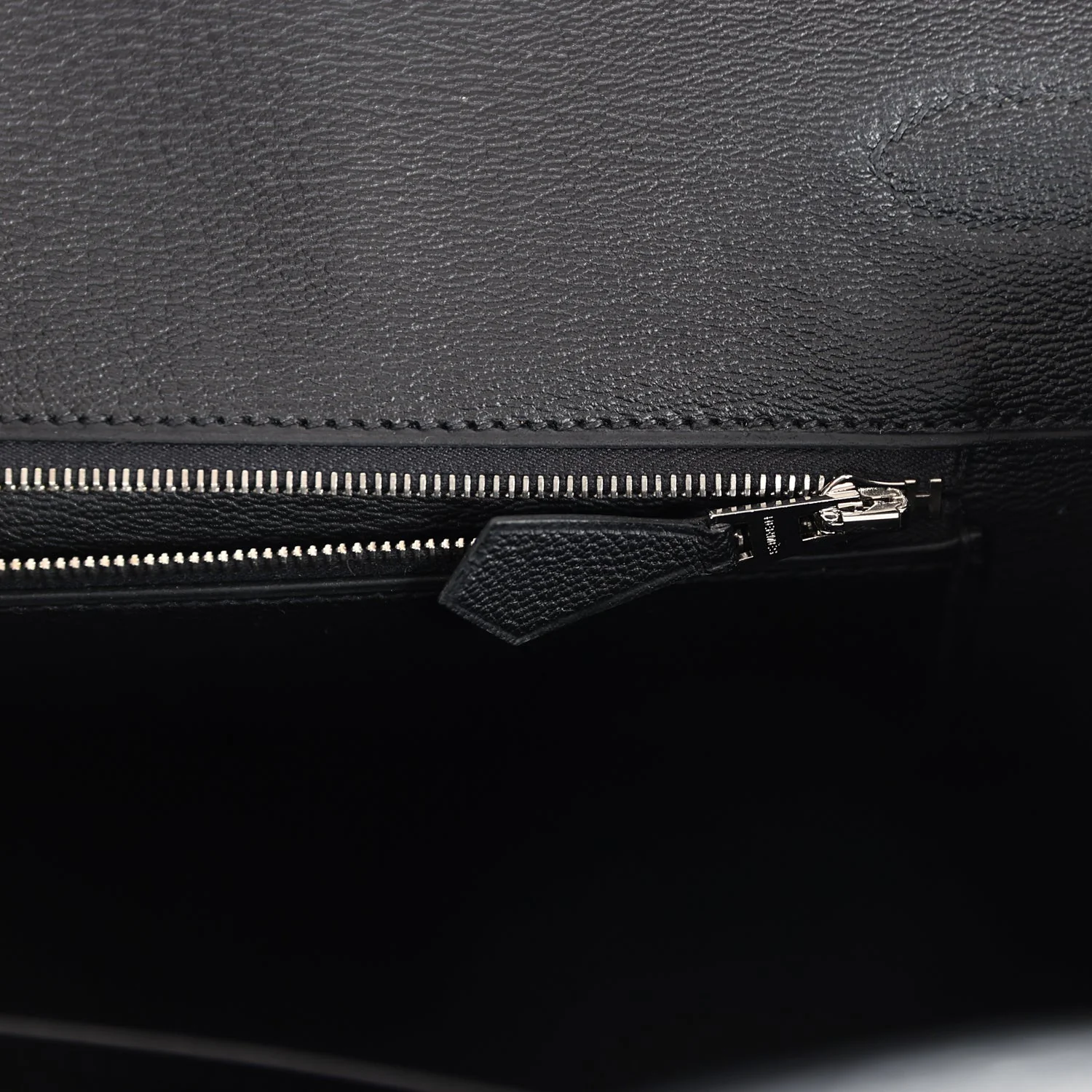 Pre-owned Hermes Birkin 35 Black Shiny Porosus Crocodile 18K White Gold Diamond Hardware - Image 11