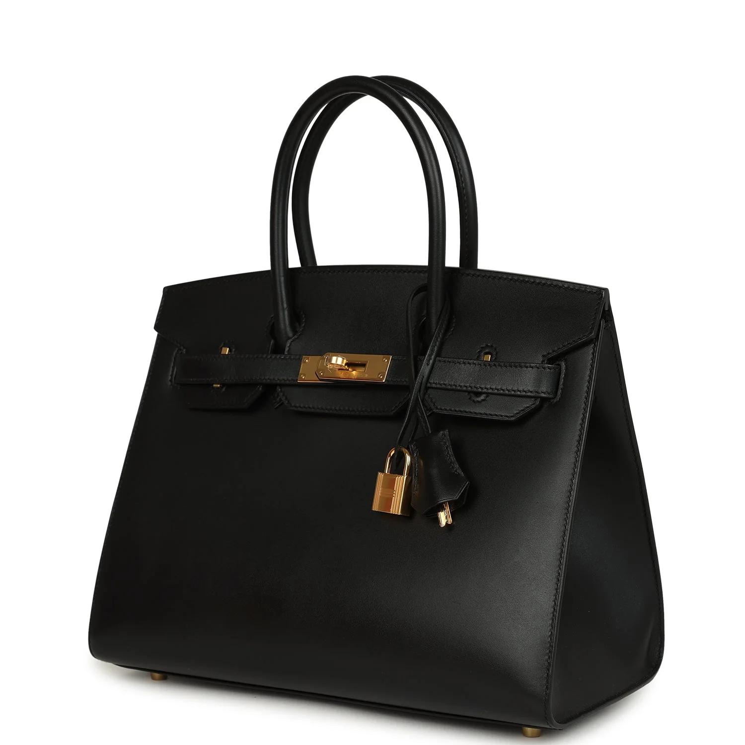 Pre-owned Hermes Birkin Sellier 30 Black Monsieur Gold Hardware - Image 5