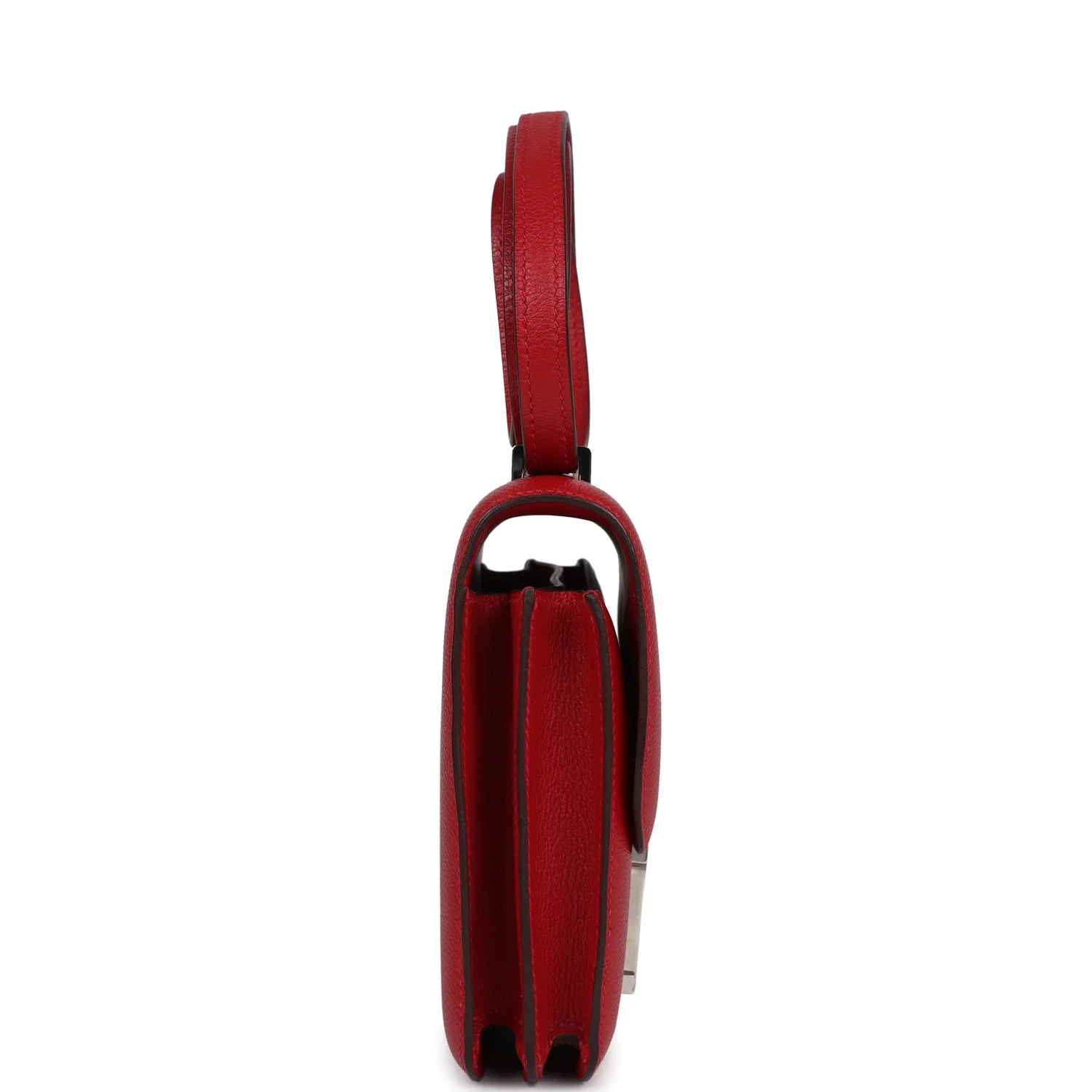 Pre-owned Hermes Constance 18 Rouge Casaque Evercolor Palladium Hardware - Image 3