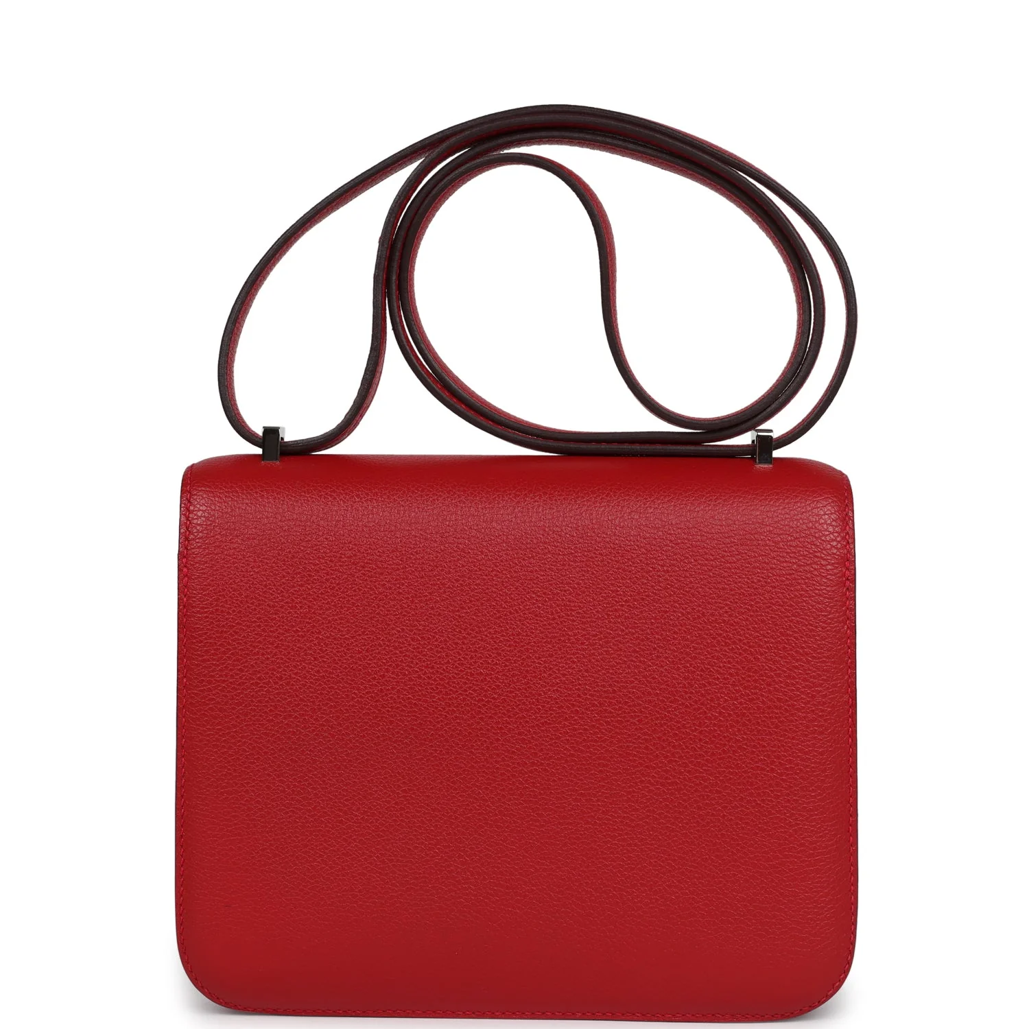 Pre-owned Hermes Constance 18 Rouge Casaque Evercolor Palladium Hardware - Image 4