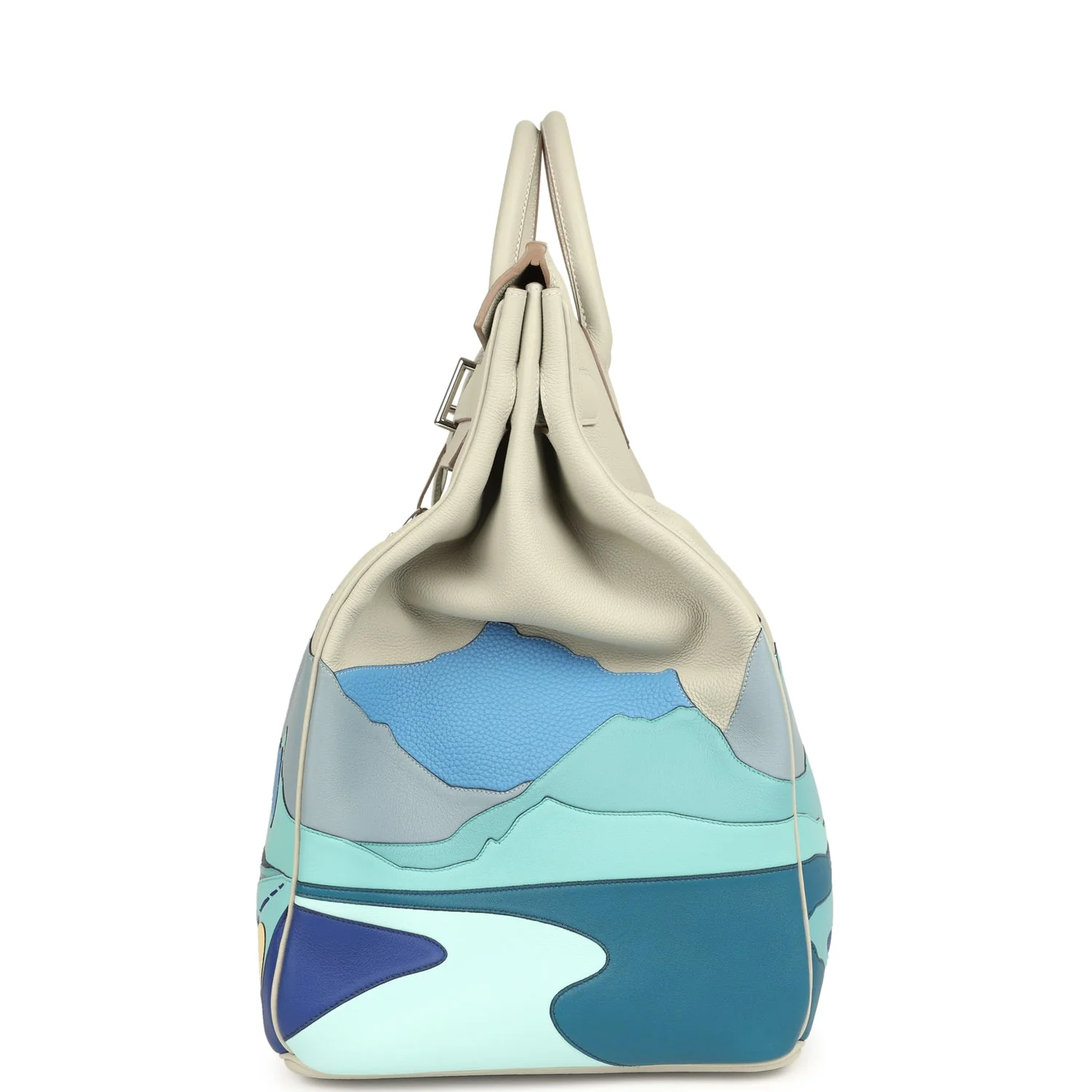 Pre-owned Hermes HAC Birkin 50 "Endless Road" Gris Perle Togo Palladium Hardware - Image 3