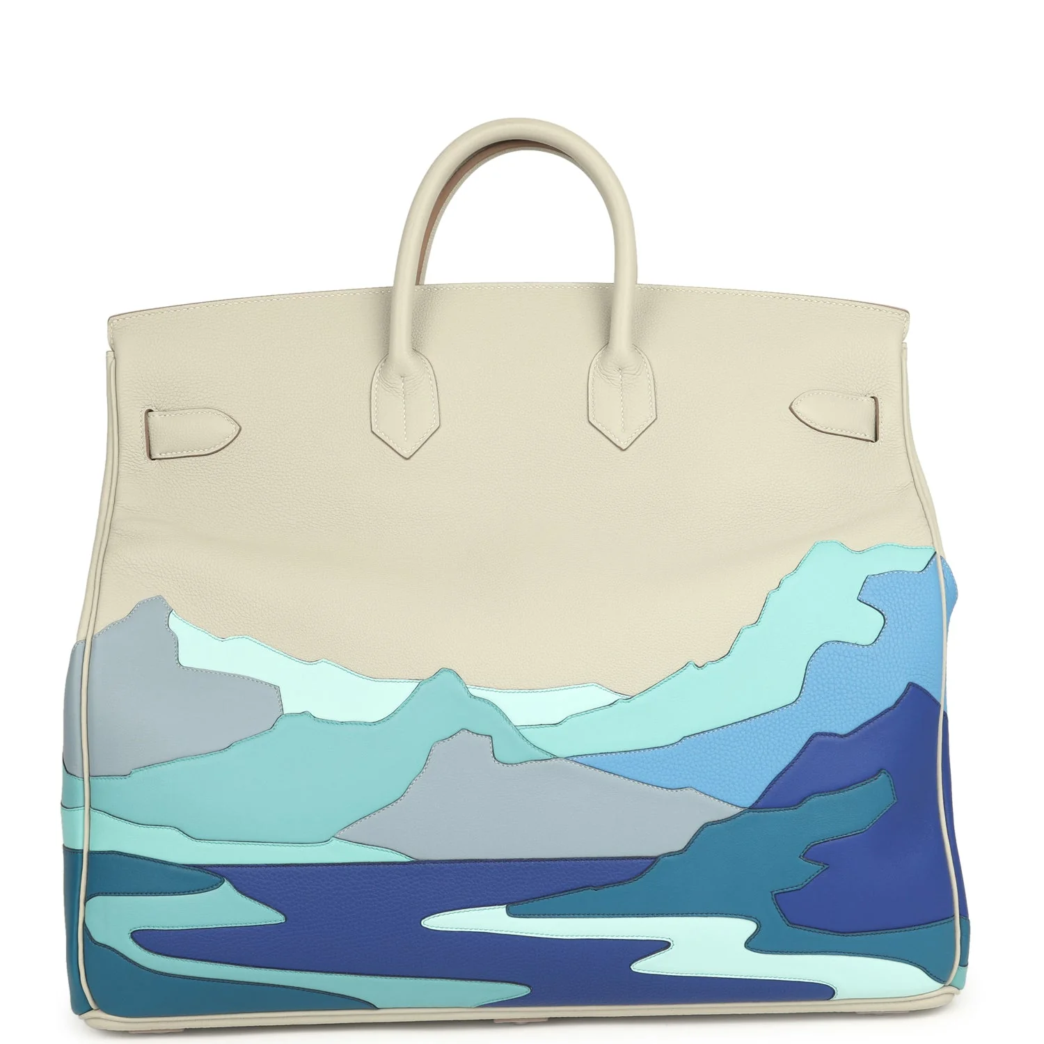 Pre-owned Hermes HAC Birkin 50 "Endless Road" Gris Perle Togo Palladium Hardware - Image 4