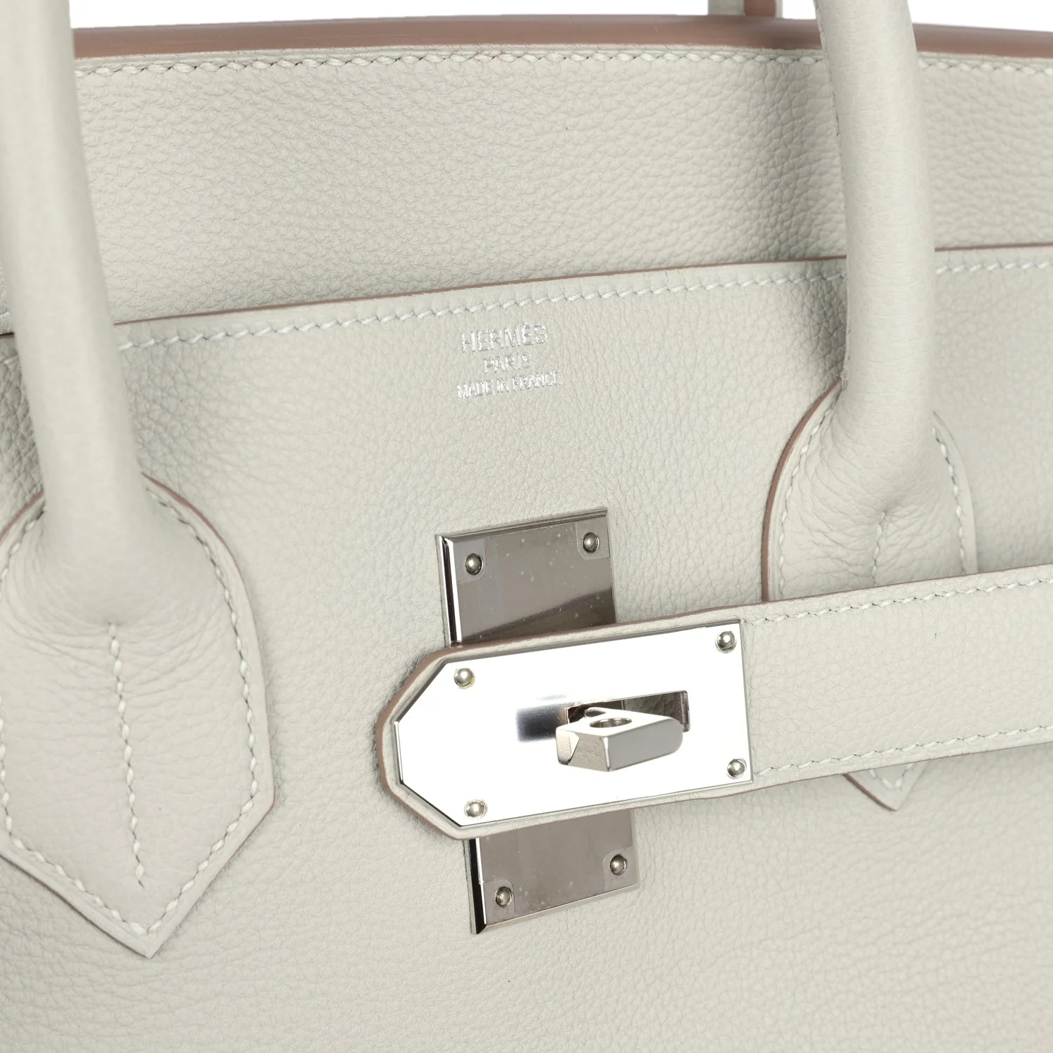 Pre-owned Hermes HAC Birkin 50 "Endless Road" Gris Perle Togo Palladium Hardware - Image 7