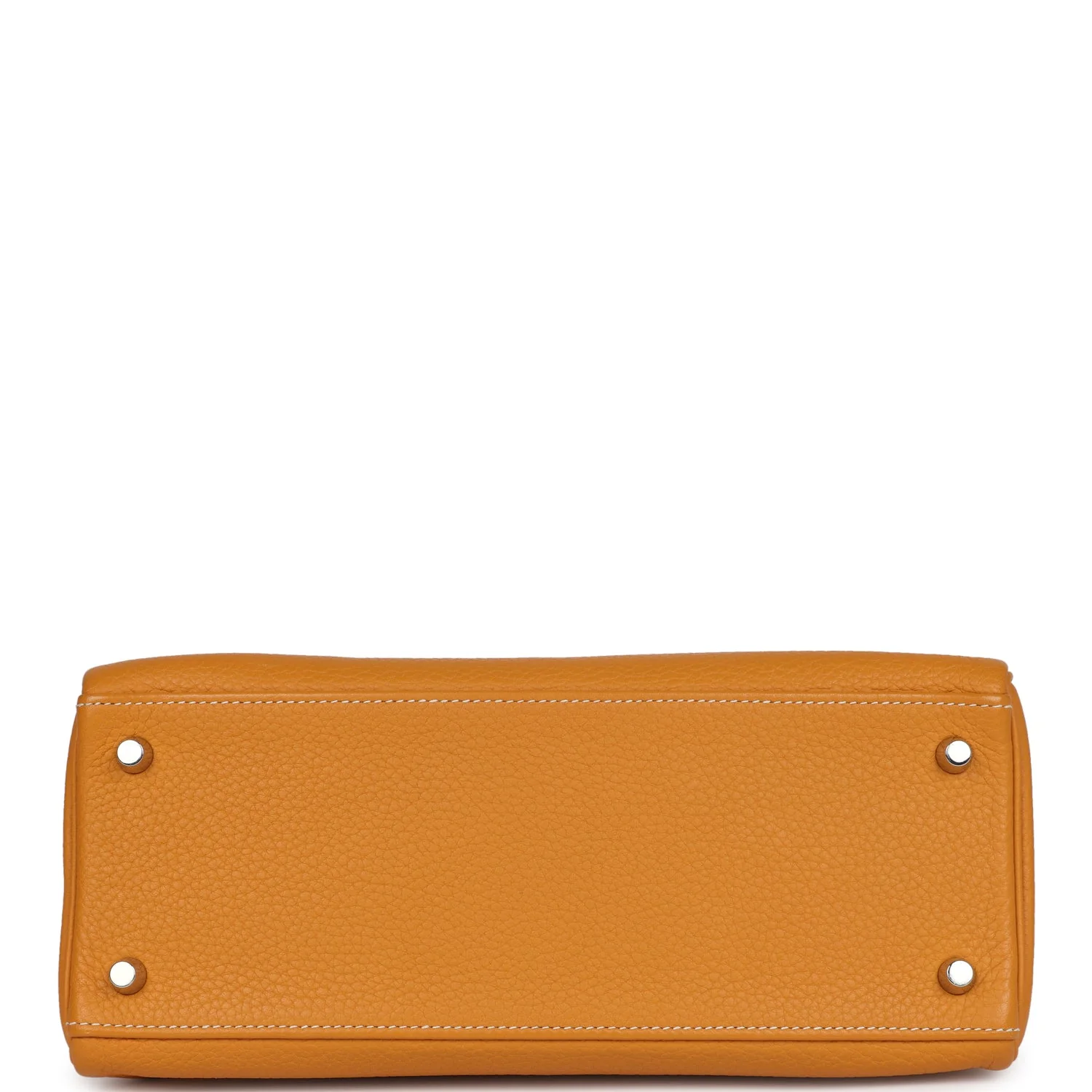 Pre-owned Hermes Kelly Retourne 28 Moutarde Clemence Palladium Hardware - Image 6