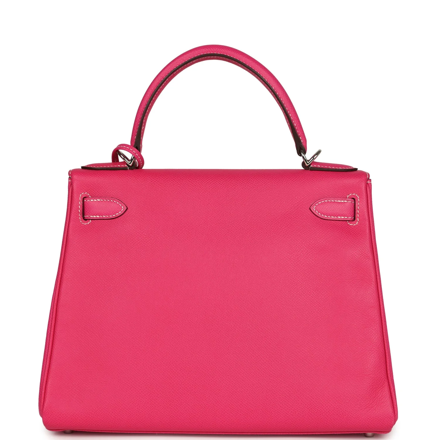 Pre-owned Hermes Kelly Retourne 28 Rose Tyrien Candy Epsom Palladium Hardware - Image 5