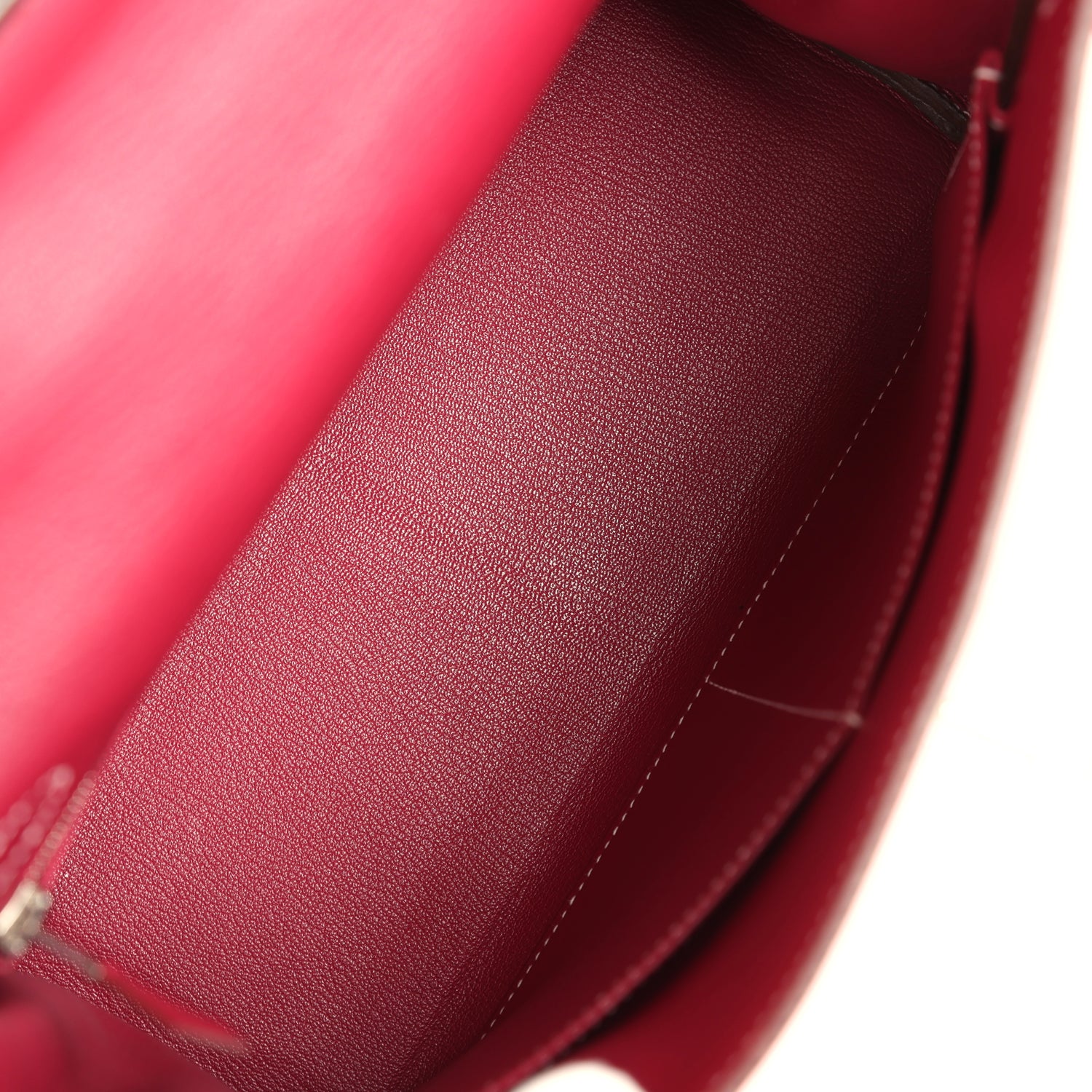 Pre-owned Hermes Kelly Retourne 28 Rose Tyrien Candy Epsom Palladium Hardware - Image 7