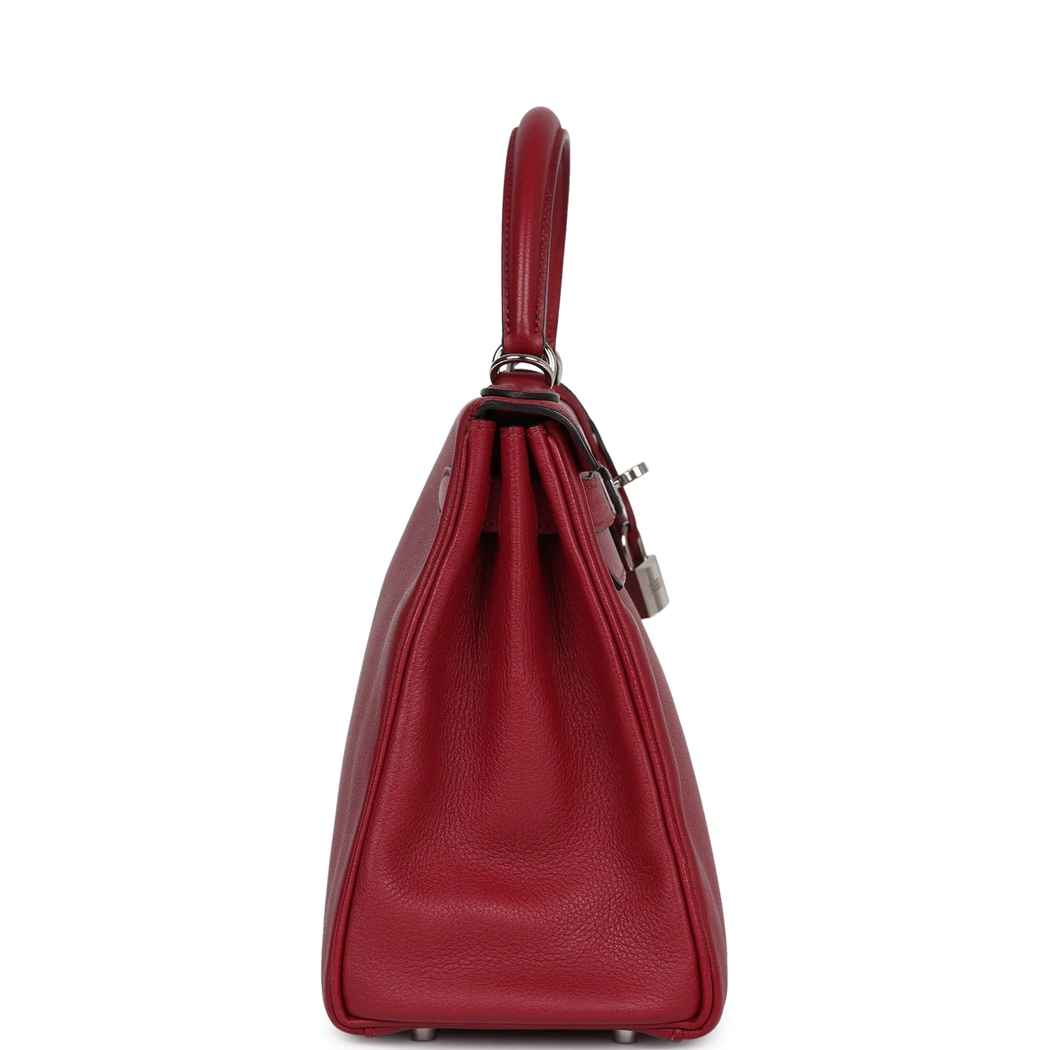 Pre-owned Hermes Kelly Retourne 28 Rouge Grenat Evercolor Palladium Hardware - Image 3