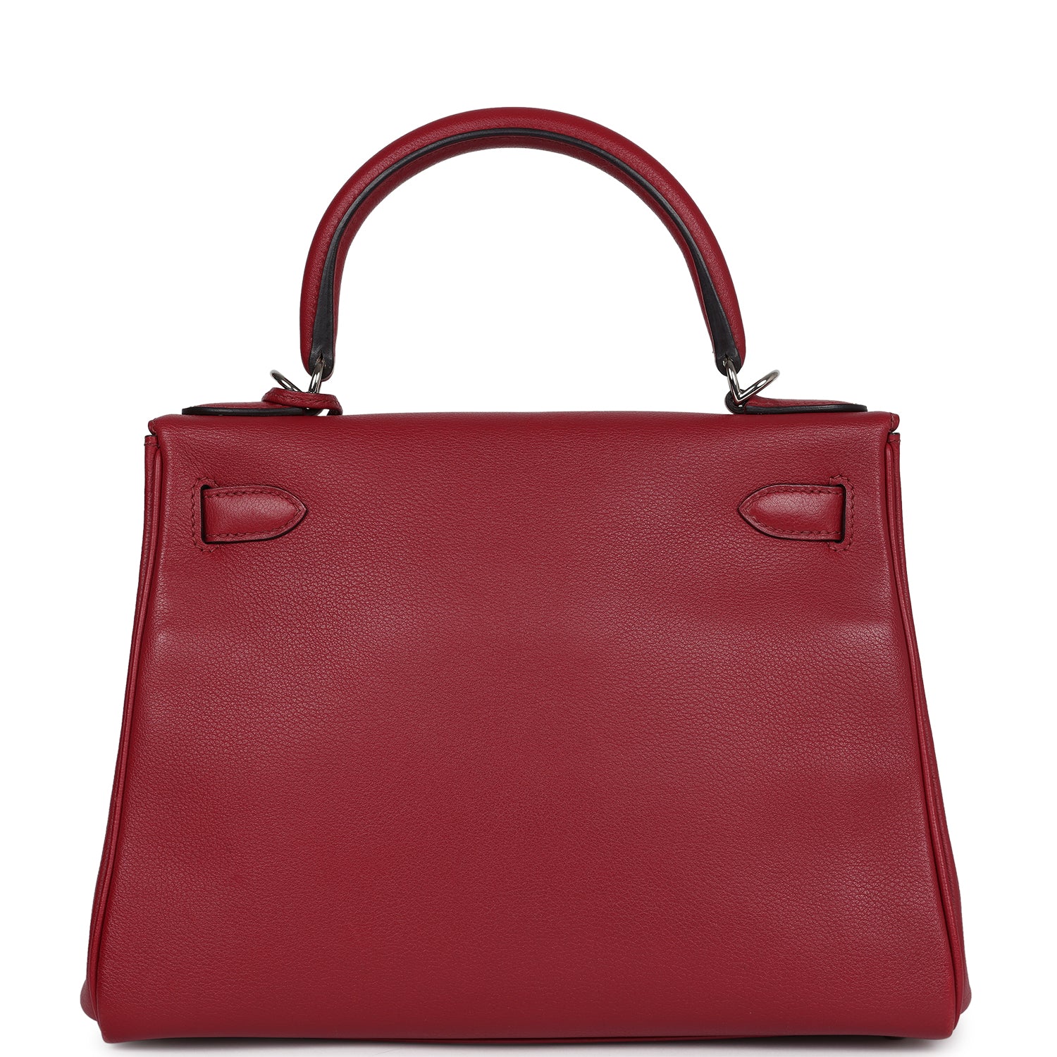 Pre-owned Hermes Kelly Retourne 28 Rouge Grenat Evercolor Palladium Hardware - Image 4