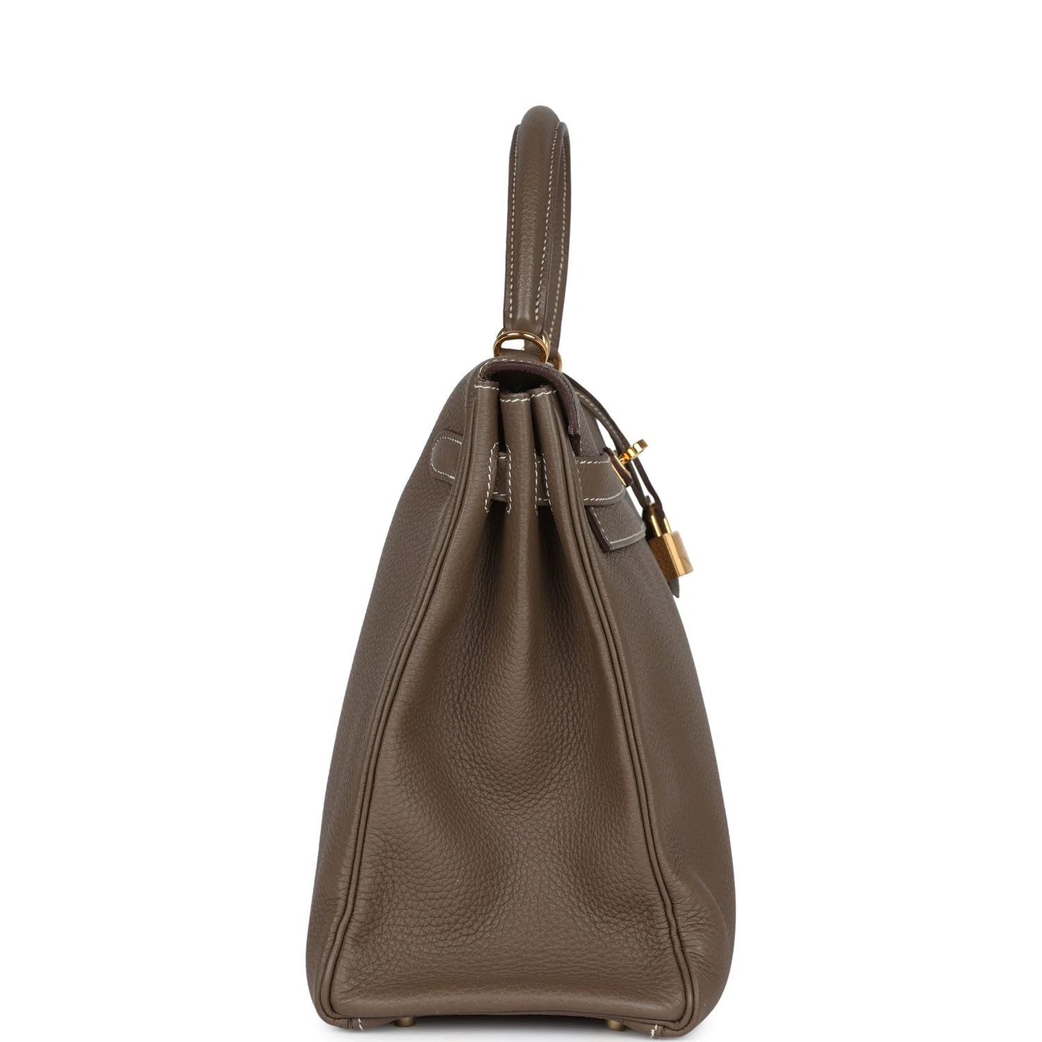 Pre-owned Hermes Kelly Retourne 35 Etoupe Togo Gold Hardware - Image 3